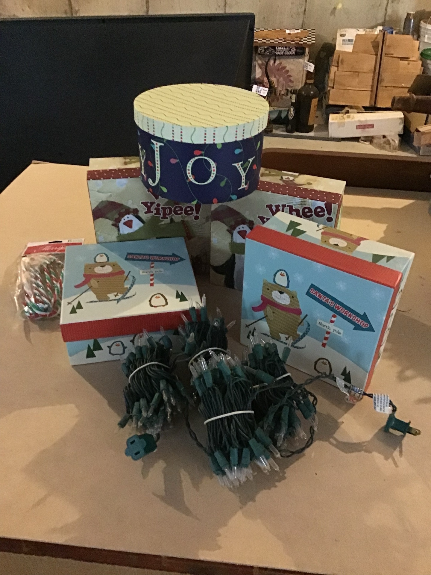 Christmas Gift Boxes, Joy Hatbox, and Mini String Lights - image 1 of 2