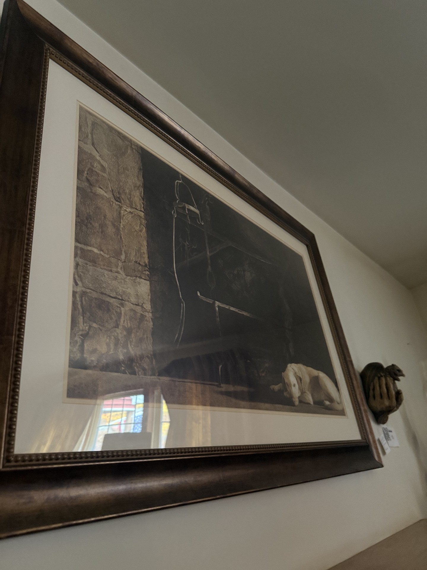 Framed dog print and decorative wooden sign - image 5 of 6