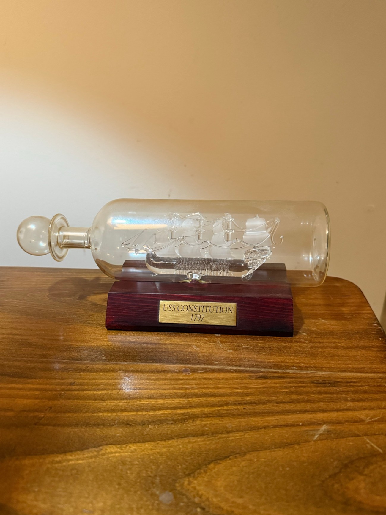 USS Constitution Glass Boat in a Bottle - image 1 of 6