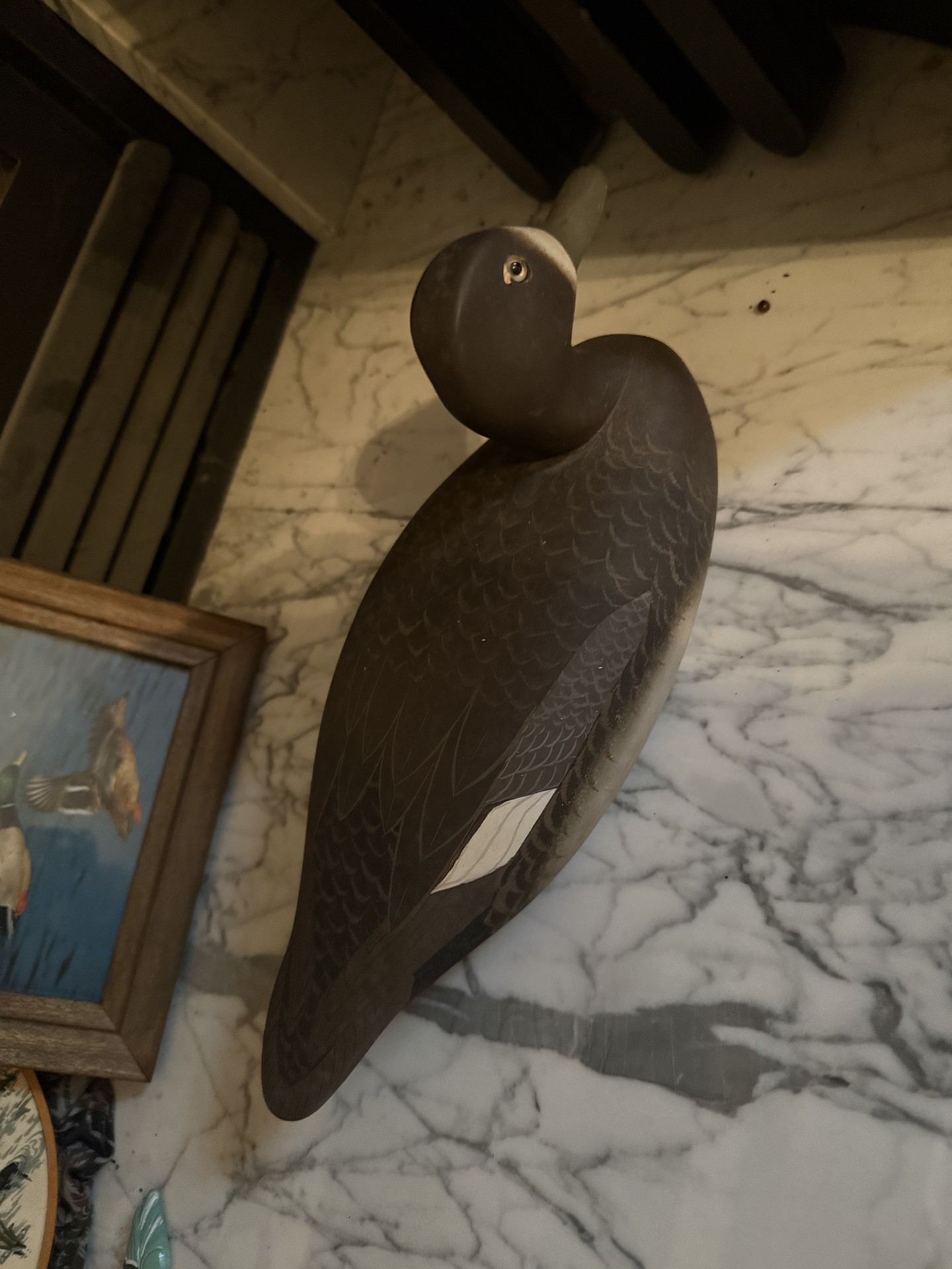Duck-themed decorative collection with carved decoys, metal bank, and framed art - image 9 of 20