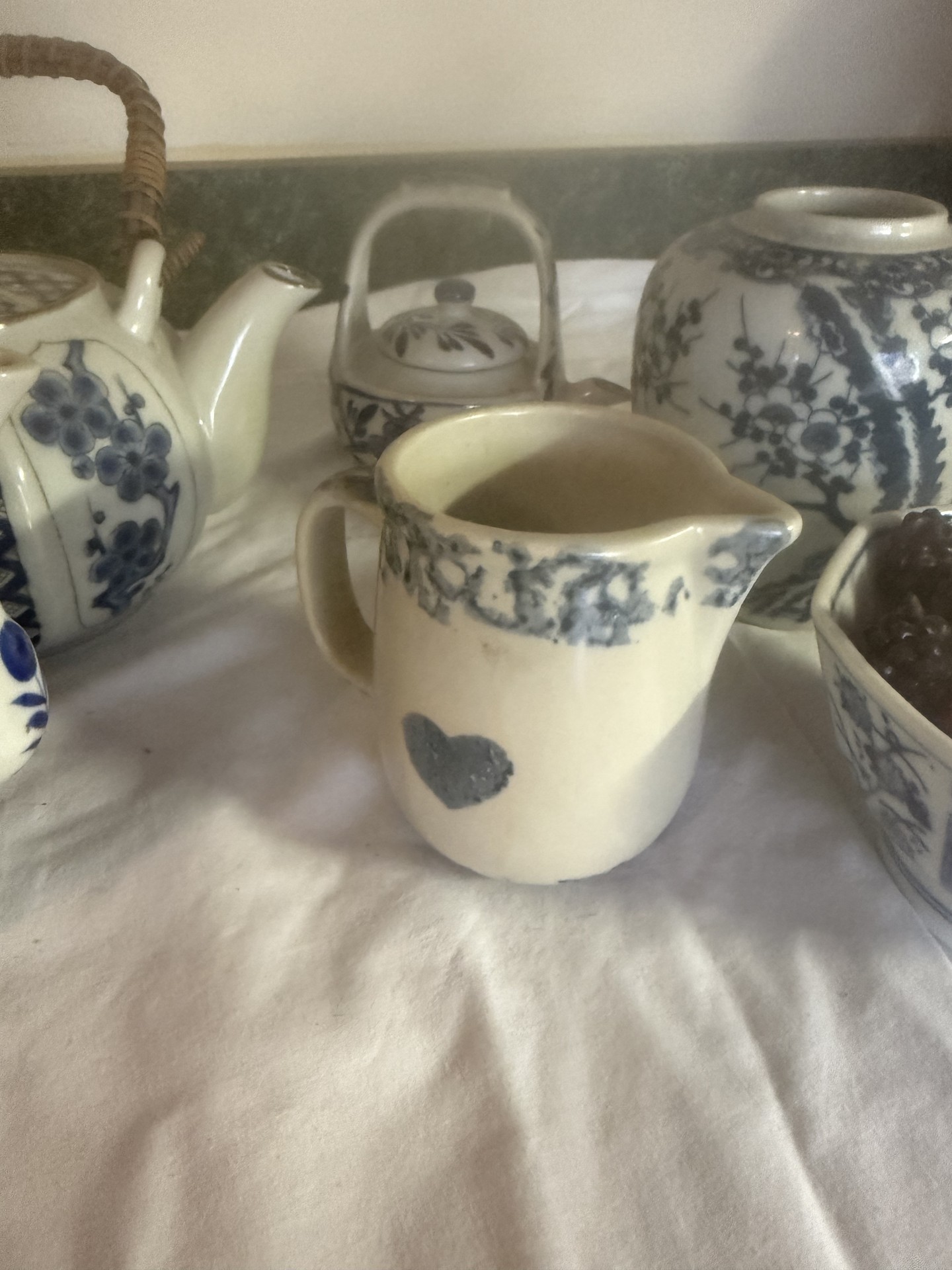 Folk Craft Sponge Nantucket & Otagiri Blue and White Porcelain Tea Set with Accessories - image 3 of 10