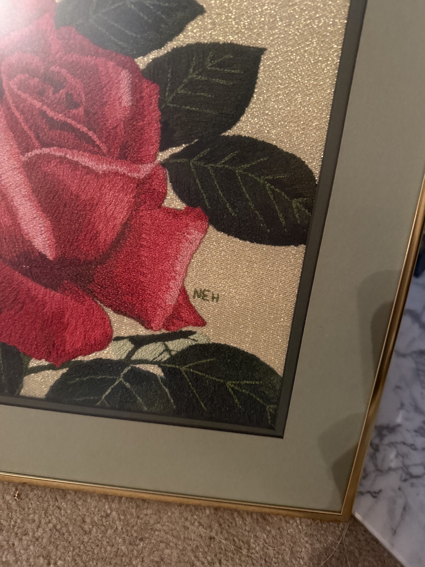 Framed Red Rose Artwork - image 5 of 12