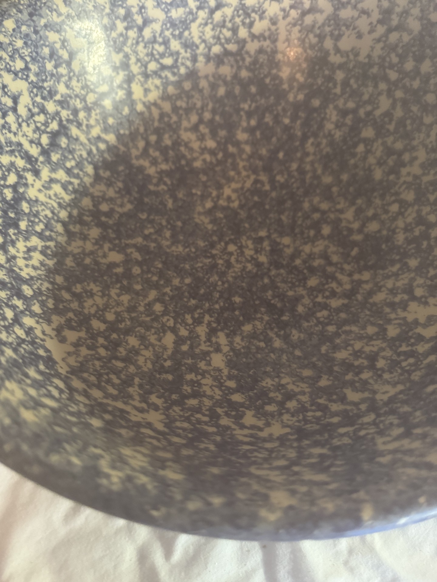 Roma Bowl Vintage blue speckled ceramic bowl and matching platter - image 6 of 9