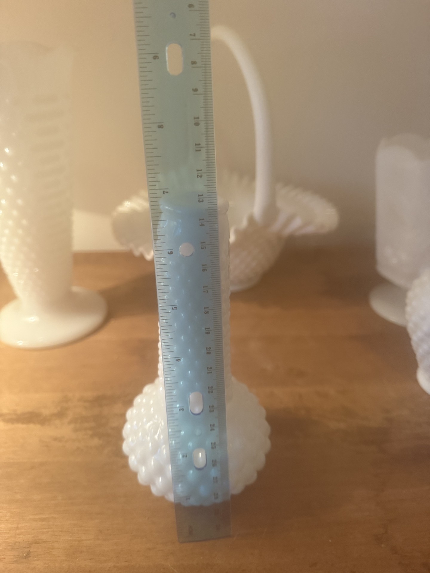 Milk glass hobnail decor set (vases and salt shakers) - image 4 of 11