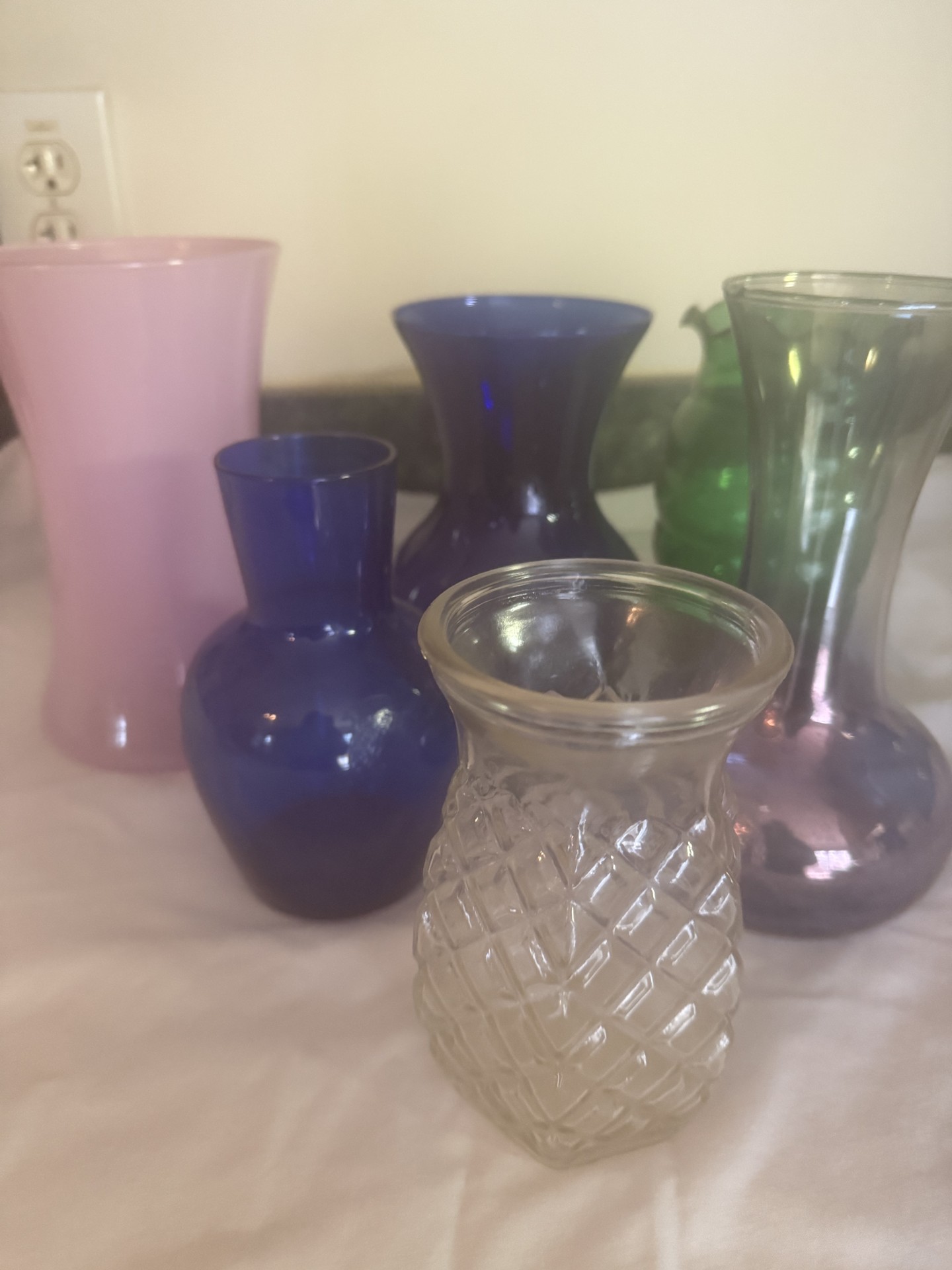 Assorted Colored Glass Vases - image 1 of 5