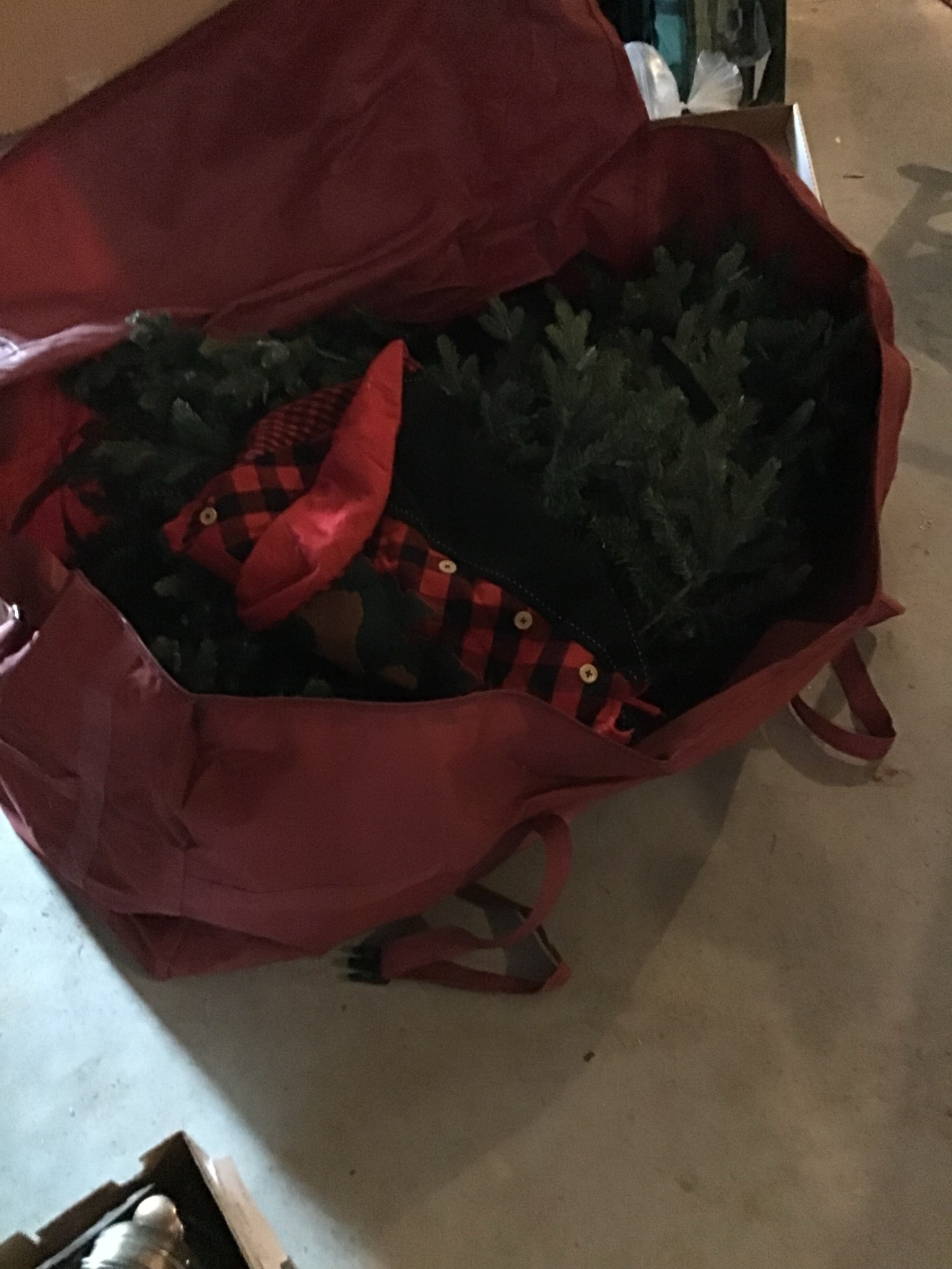 Large Lighted Christmas Tree in a Red Bag - image 1 of 2