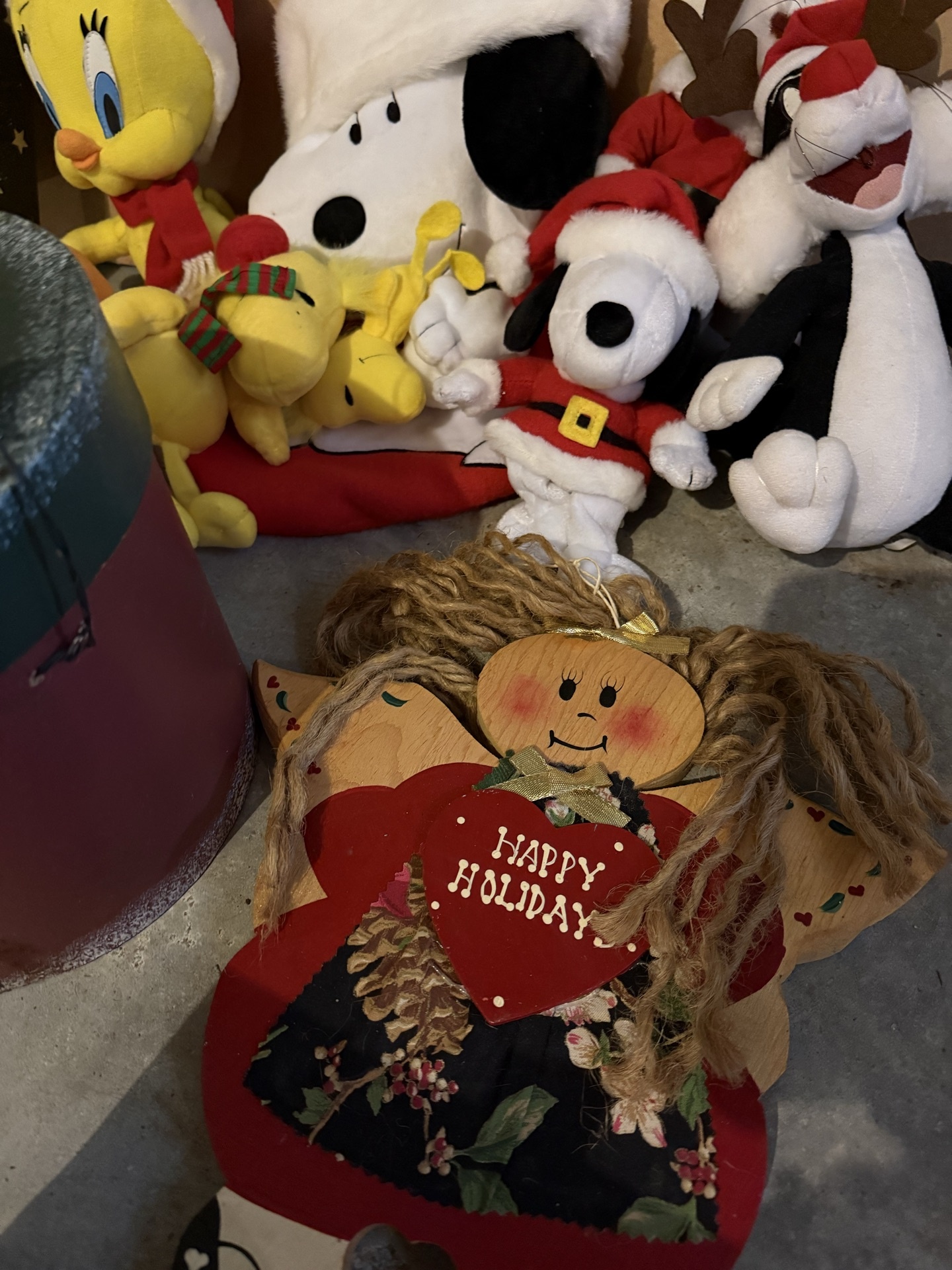 Assorted Christmas decorations and holiday plush characters - image 7 of 8