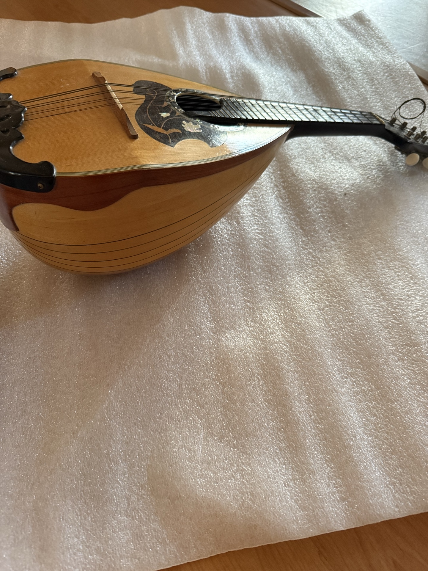 Mandolin with ornate tailpiece and Made in Japan label - image 2 of 7