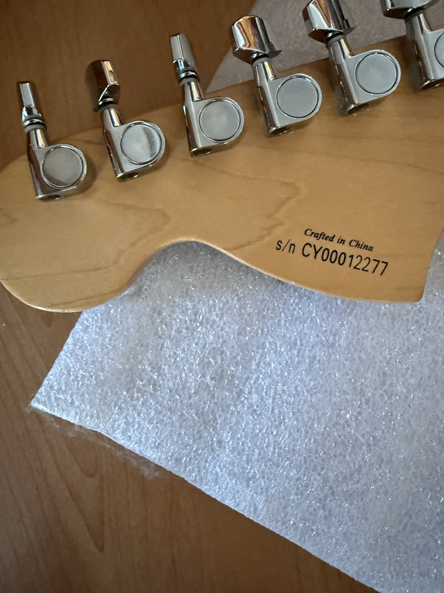 Squier by Fender Stratocaster electric guitar with gig bag - image 6 of 8