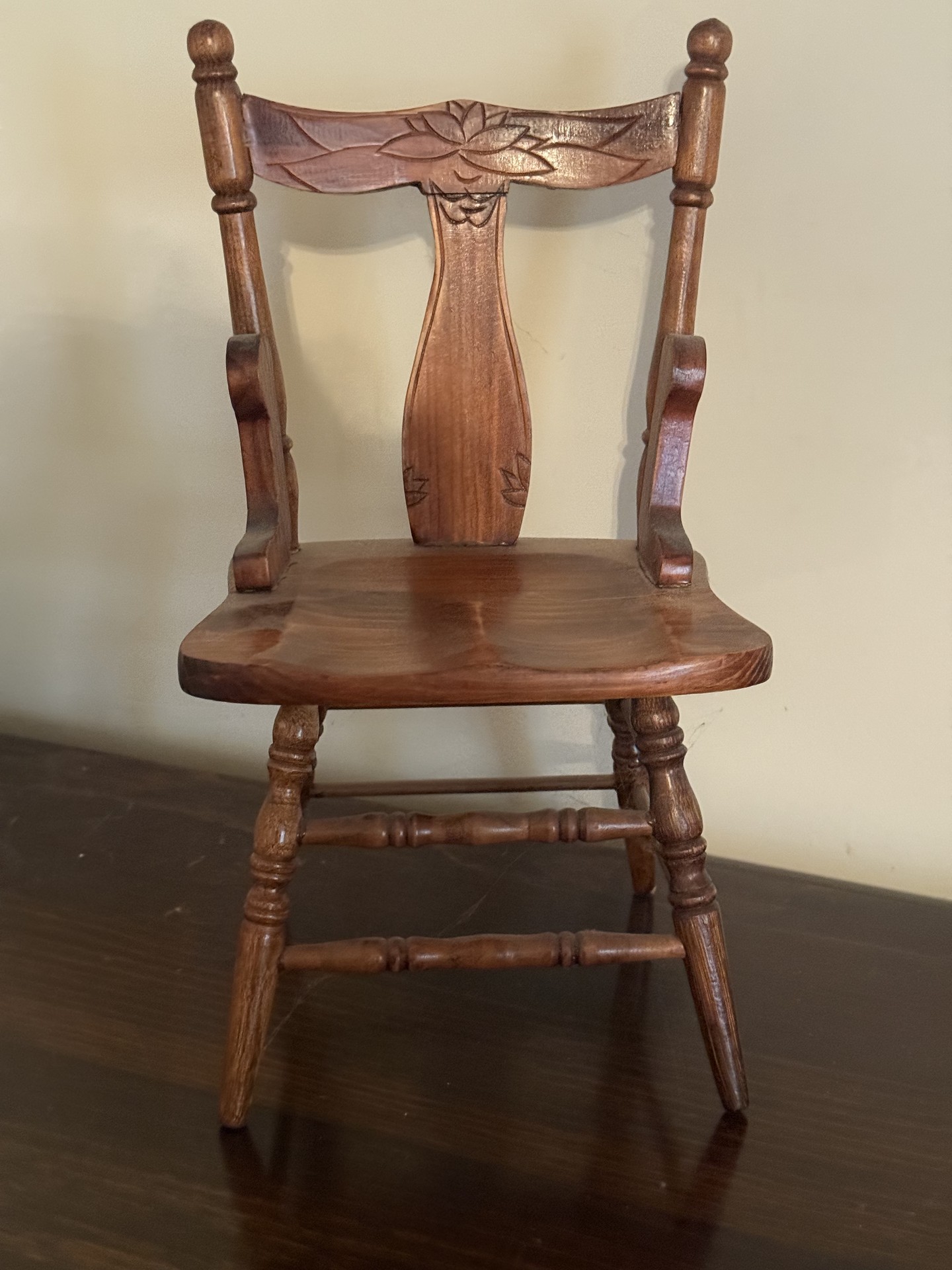 Miniature pressed-back wooden chair - image 2 of 11