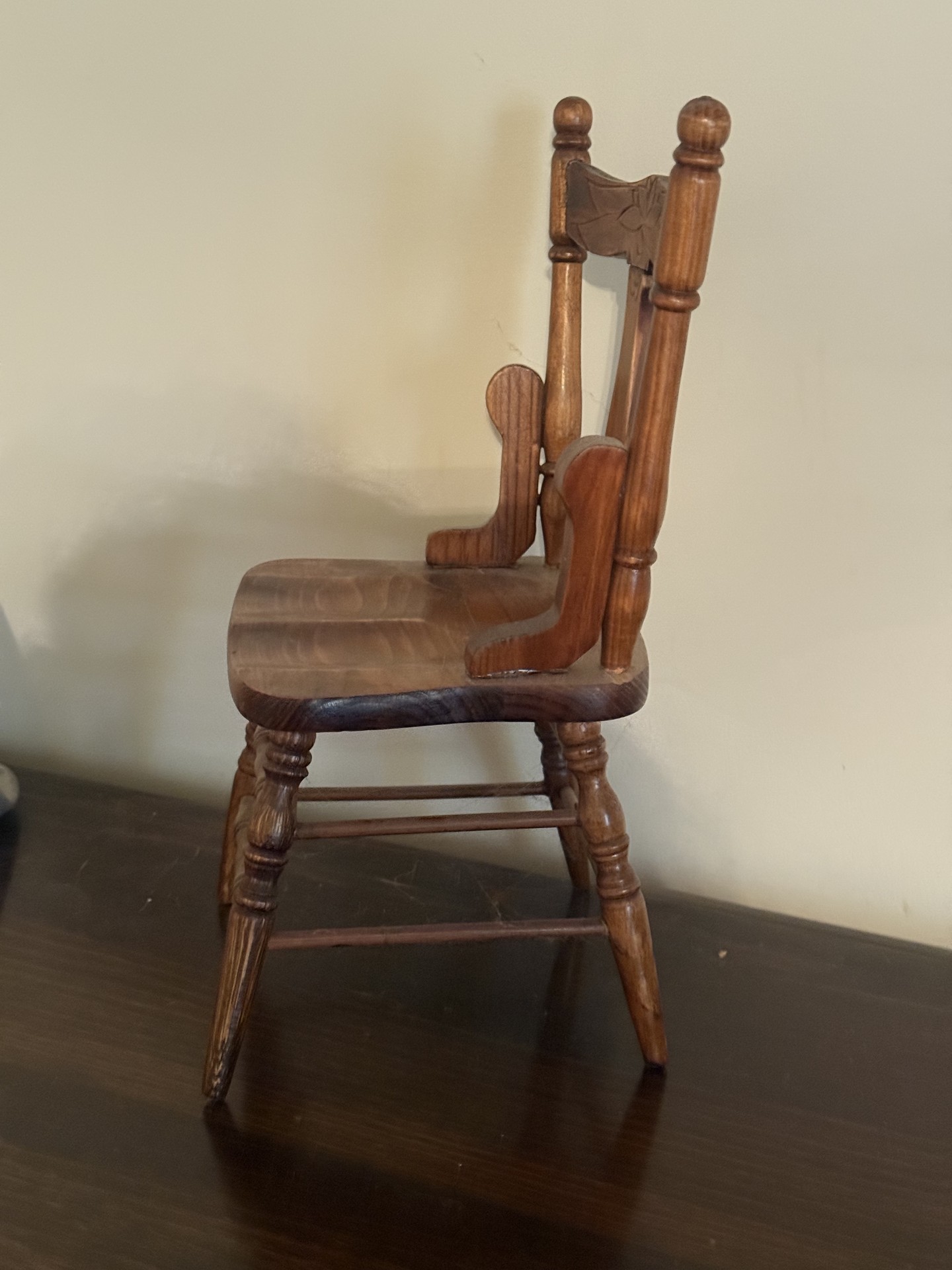 Miniature pressed-back wooden chair - image 3 of 11