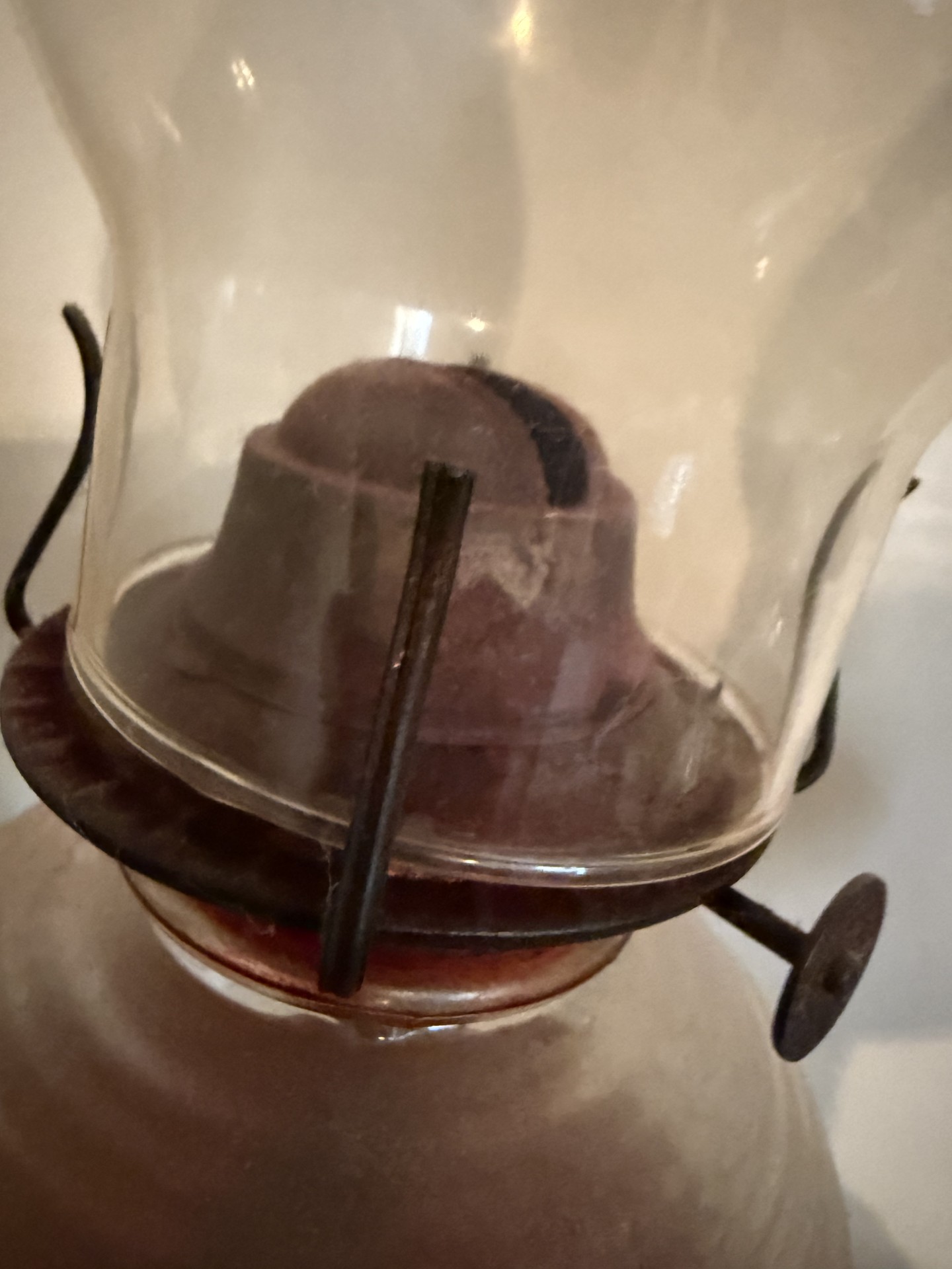 Pair of vintage glass oil lamps - image 3 of 7