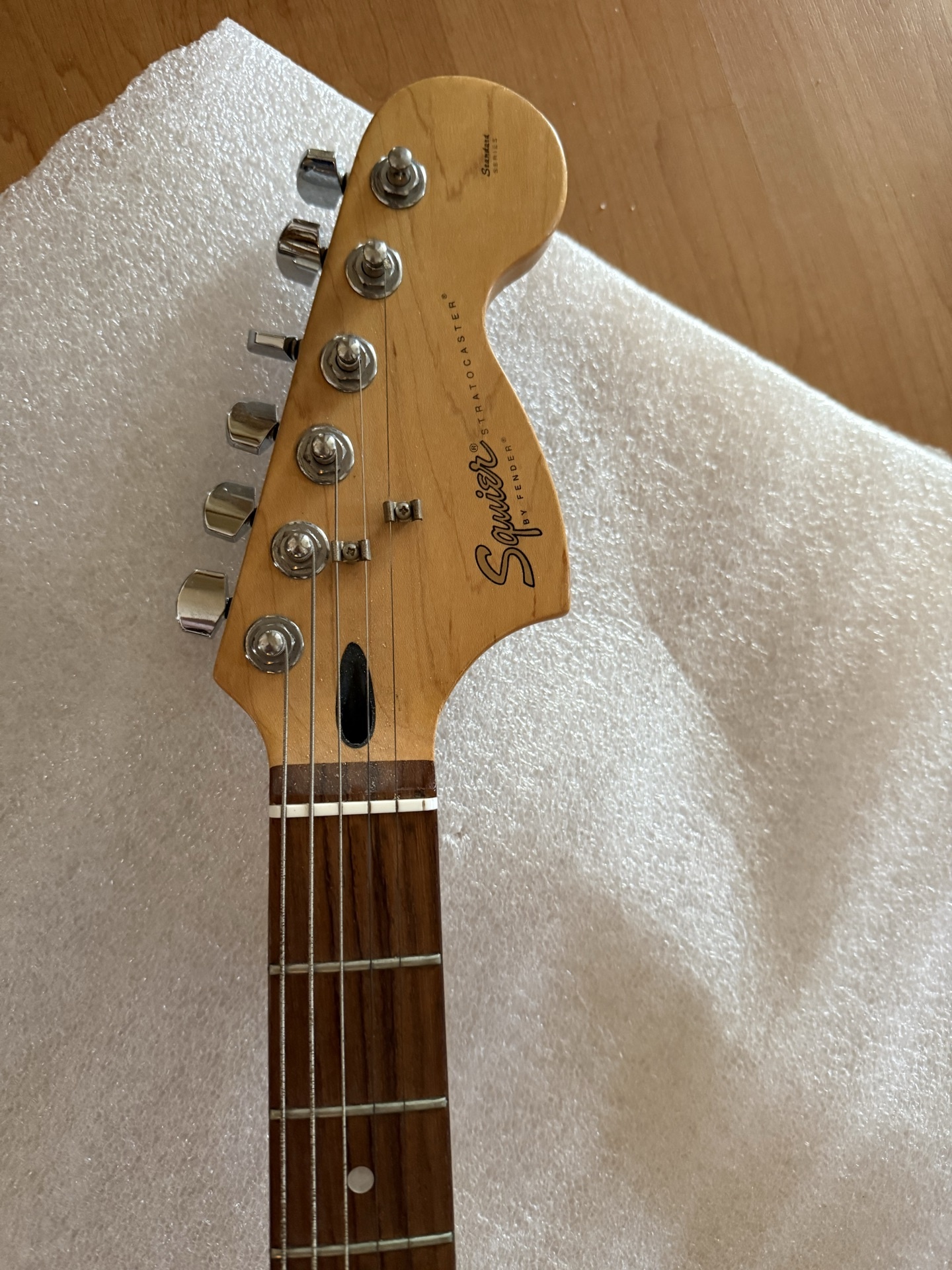 Squier by Fender Stratocaster electric guitar with gig bag - image 3 of 8