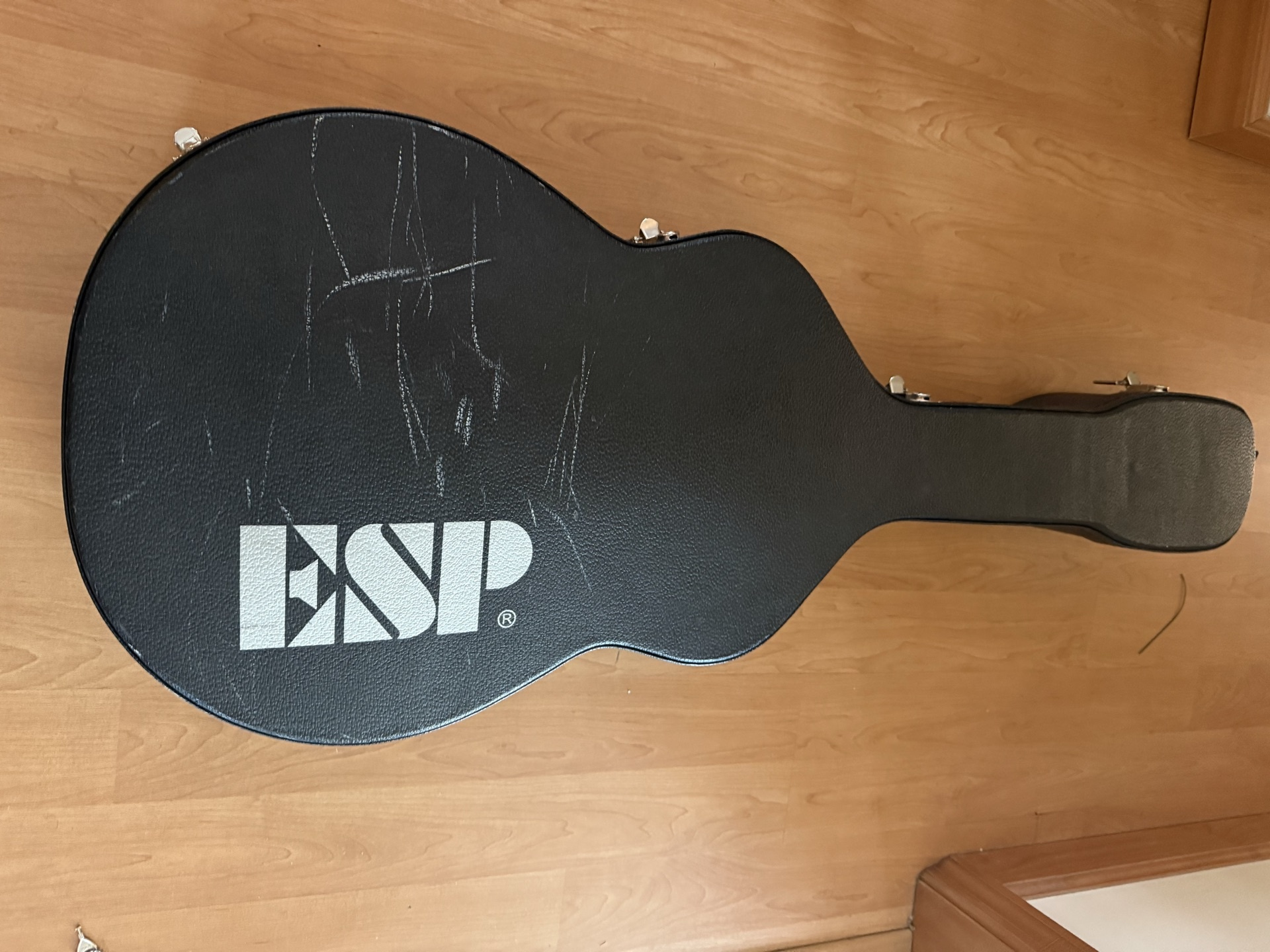 Black acoustic guitar in a hard case - image 7 of 8