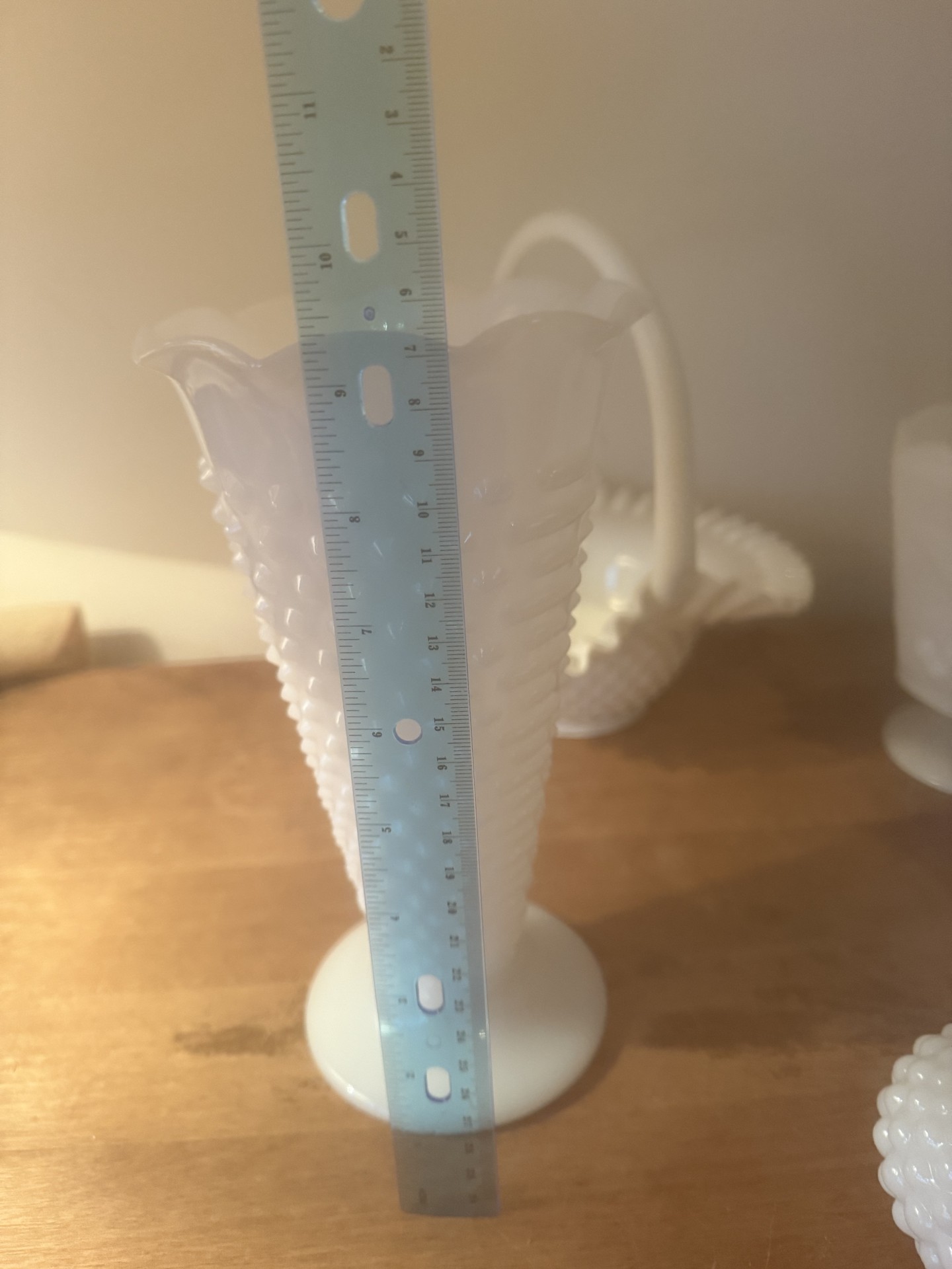 Milk glass hobnail decor set (vases and salt shakers) - image 6 of 11