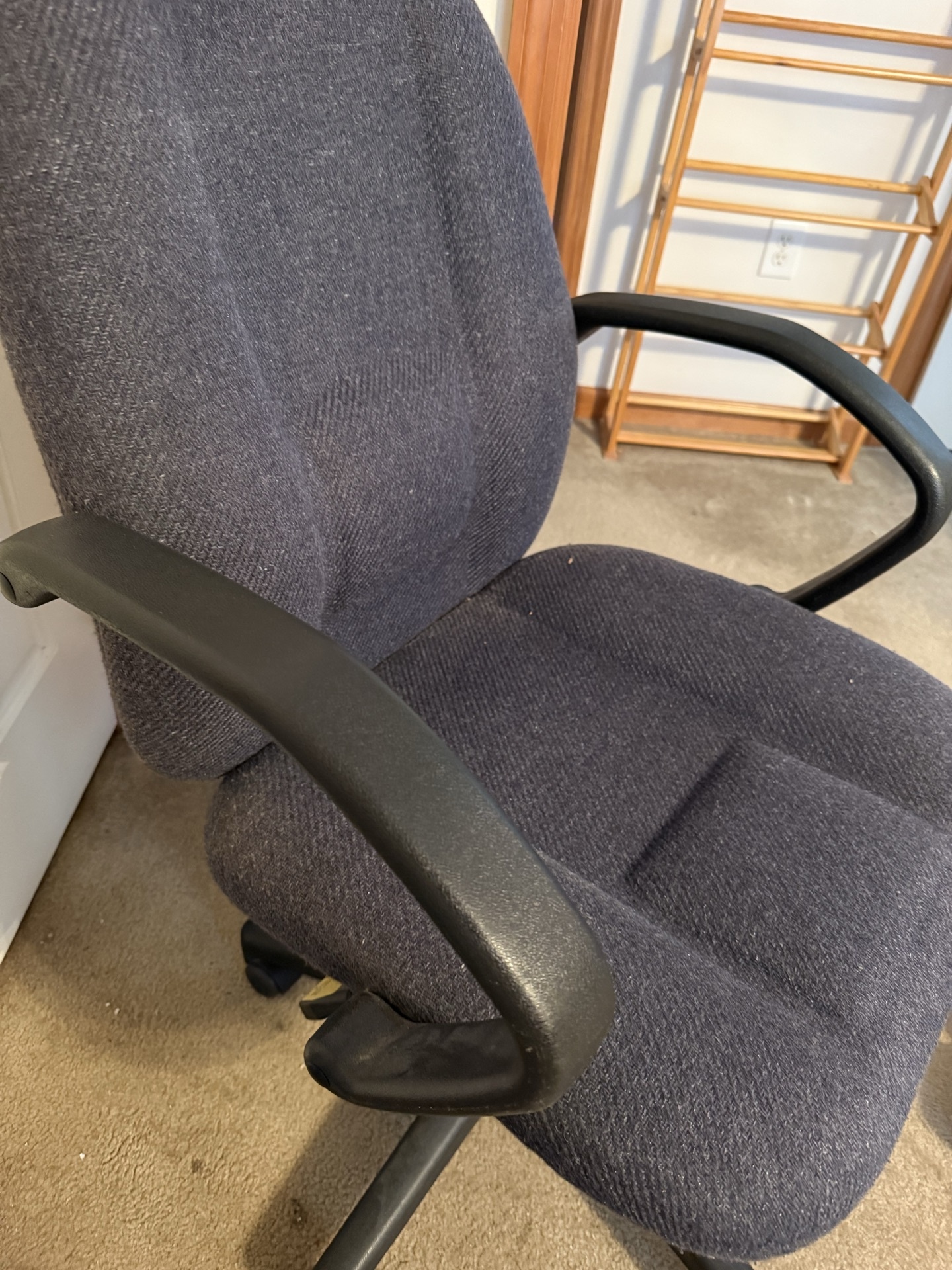 Dark gray fabric swivel office chair  - image 2 of 3