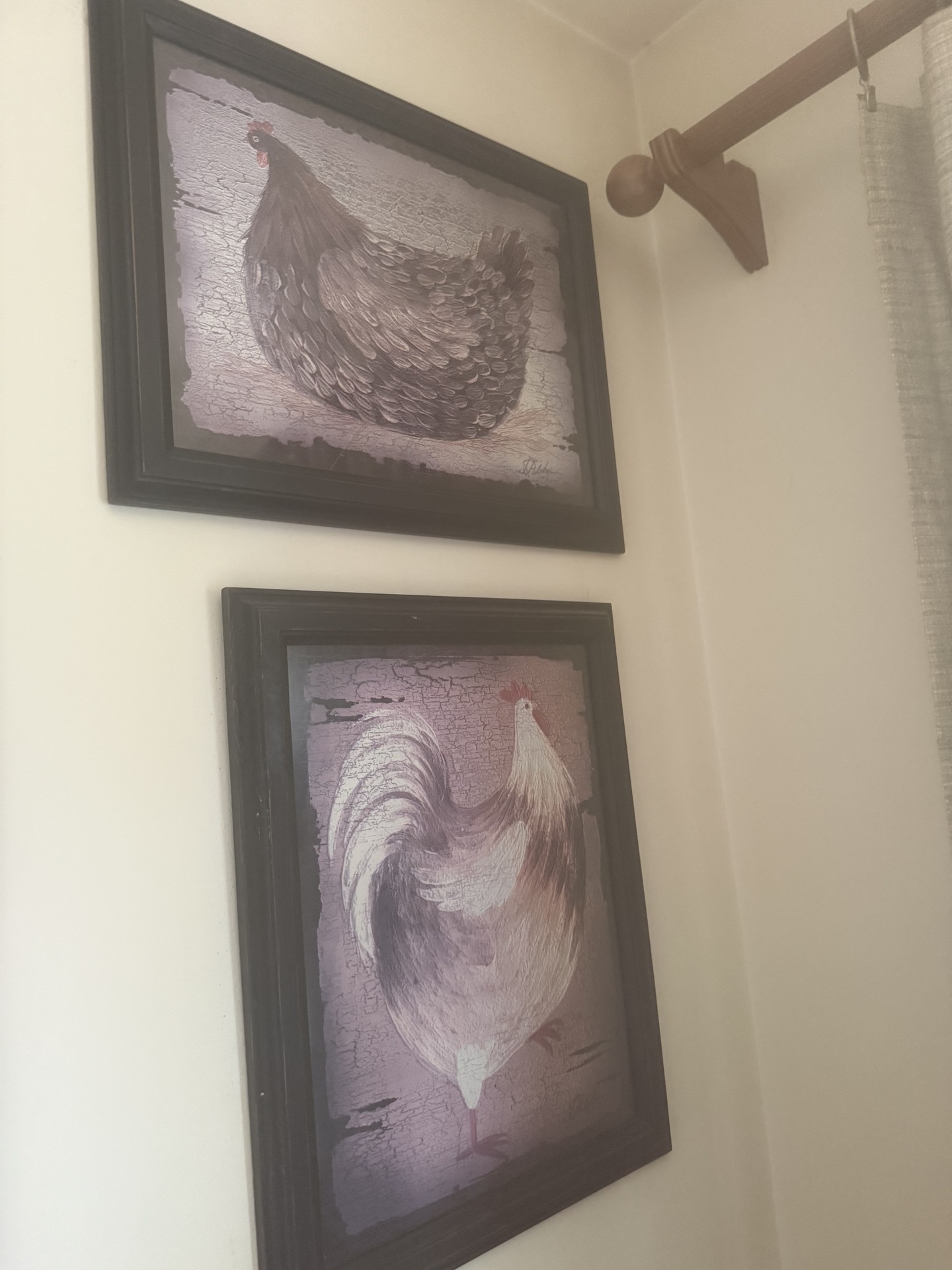 Two framed rooster prints - image 1 of 5