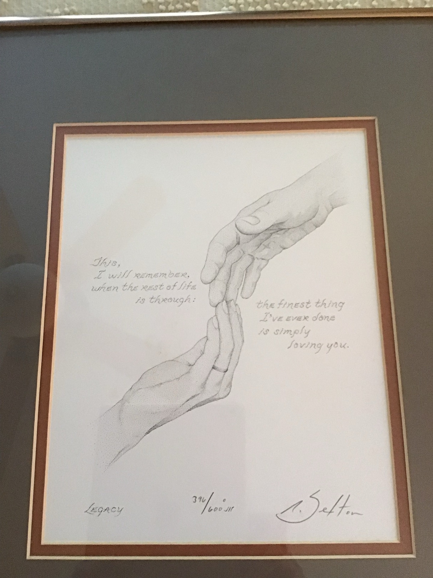 Framed hand-drawing and limited-edition Robert Sexton print - image 1 of 2
