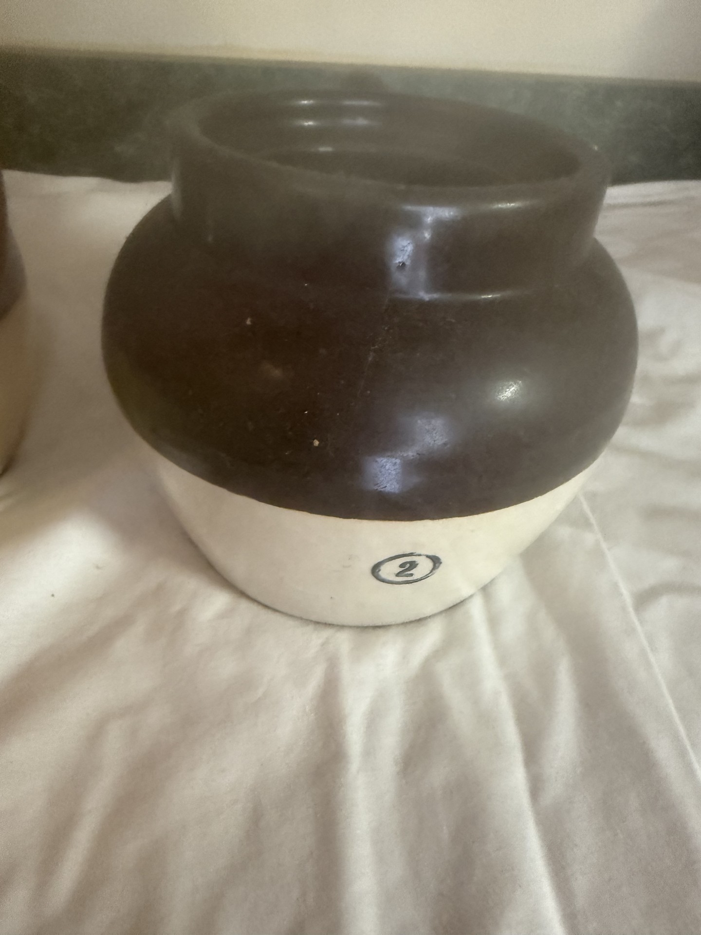 Two-tone ceramic crocks - image 3 of 4