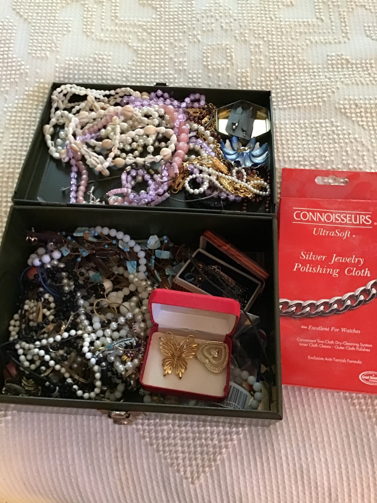 Assorted Costume Jewelry and Polishing Cloth - image 1 of 2
