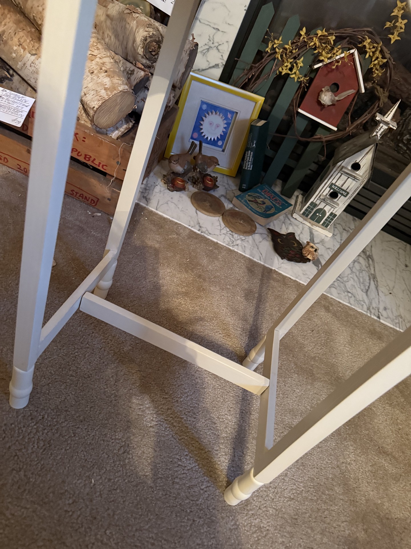 White wooden nightstand with single drawer - image 8 of 12