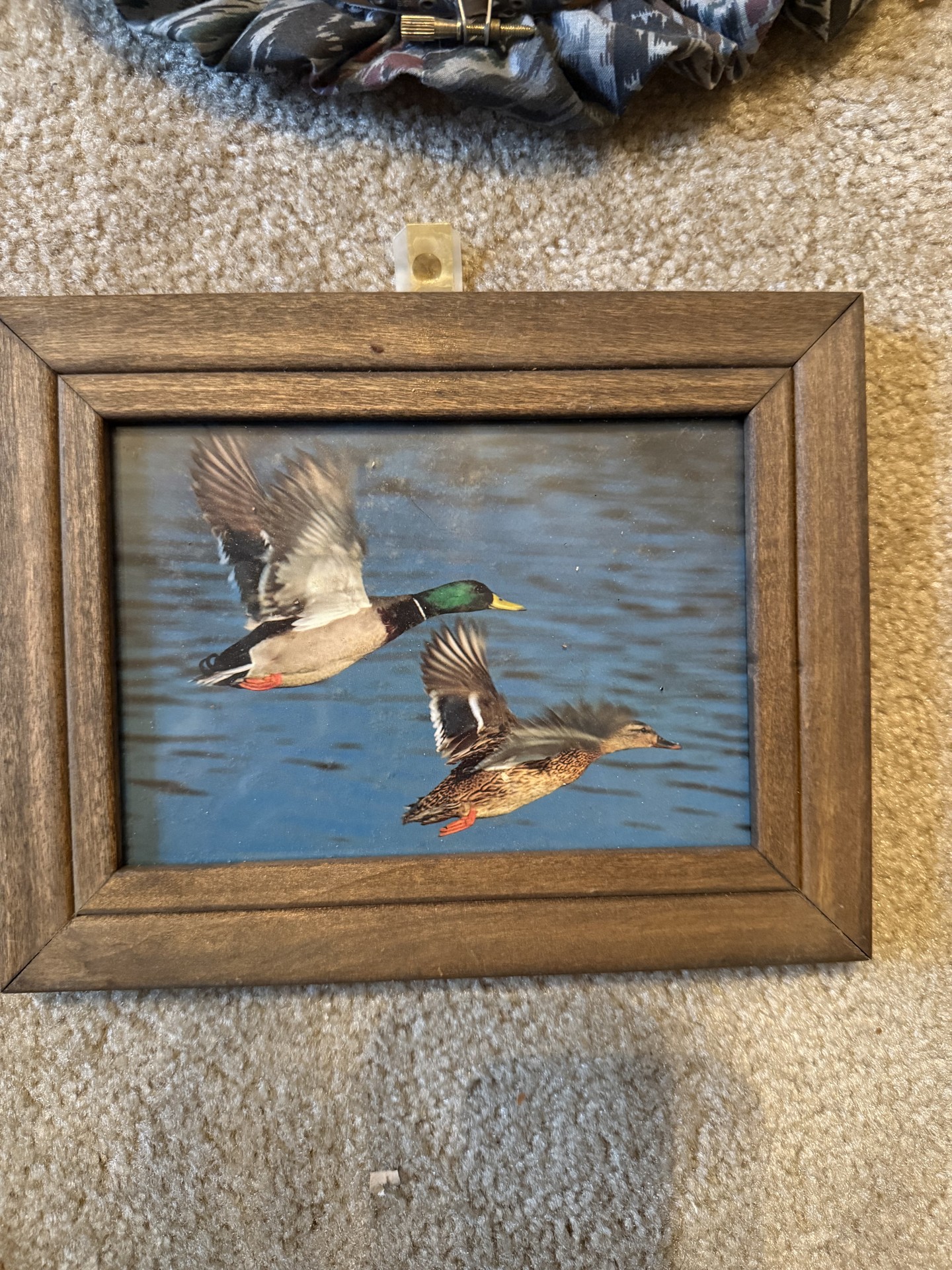 Duck-themed decorative collection with carved decoys, metal bank, and framed art - image 18 of 20