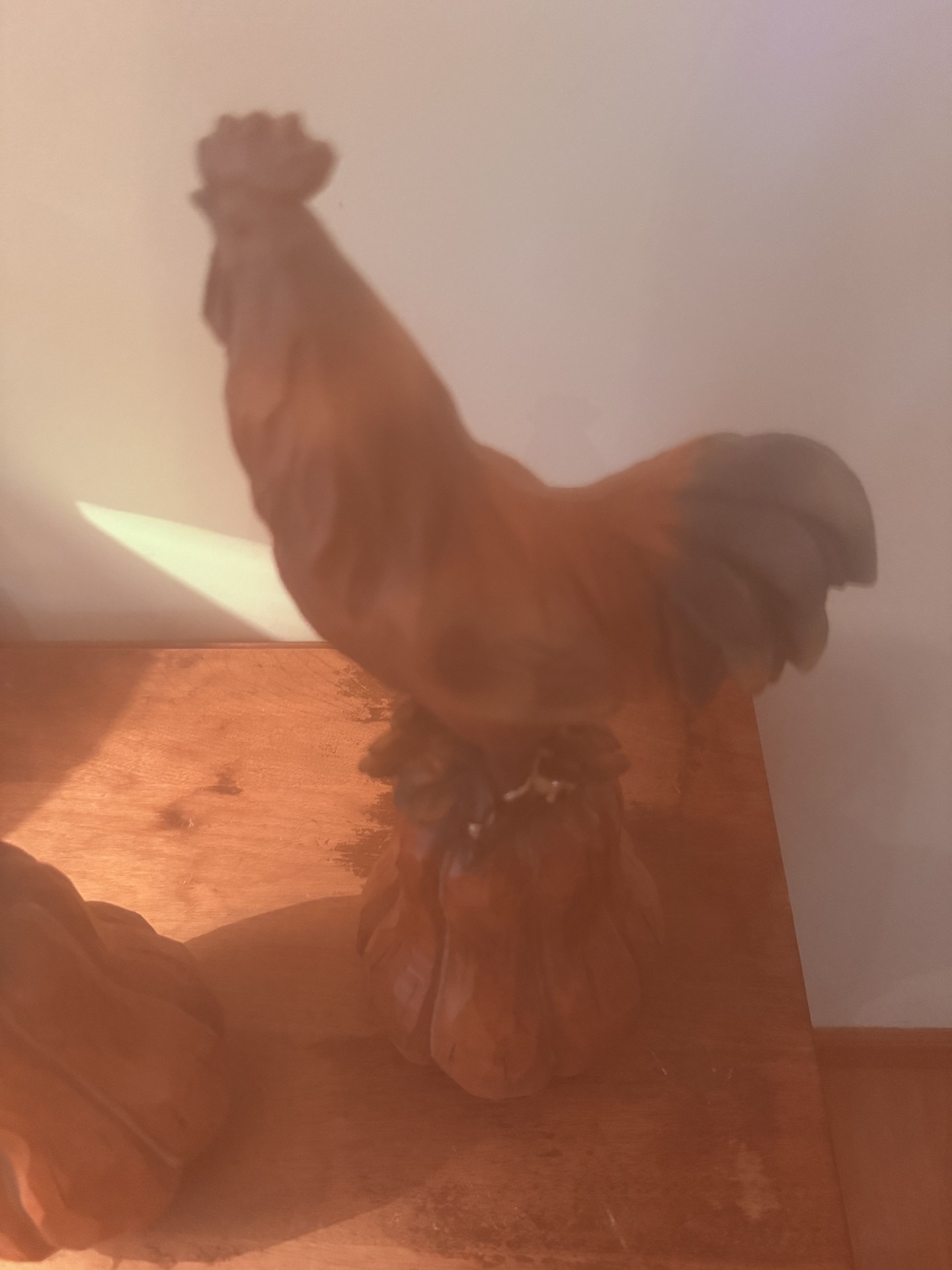 Brown ceramic rooster figurines with a white Vienna Austria porcelain piece - image 7 of 10