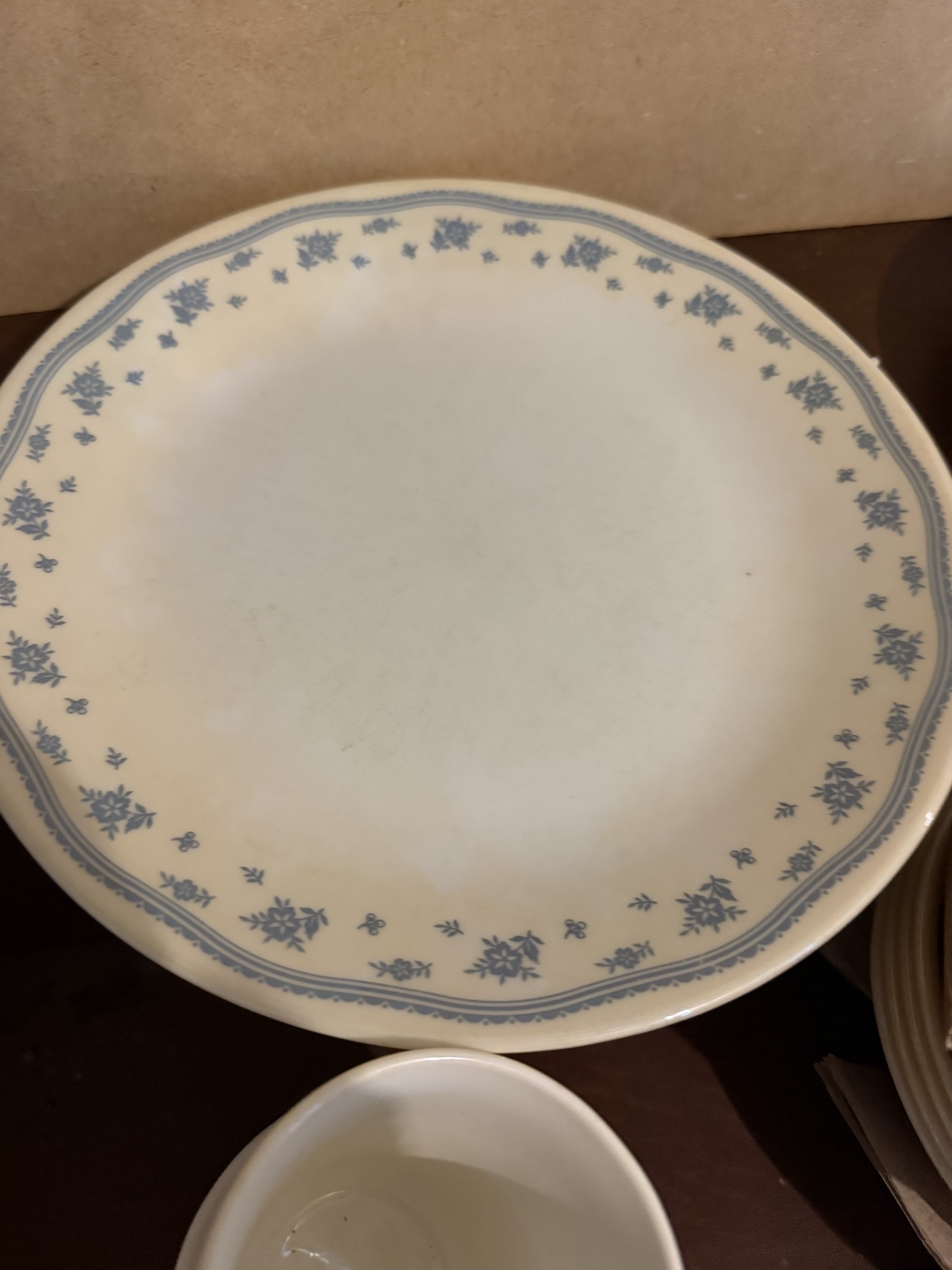 Corelle Blue floral border dinnerware set with mugs and bowls - image 2 of 5
