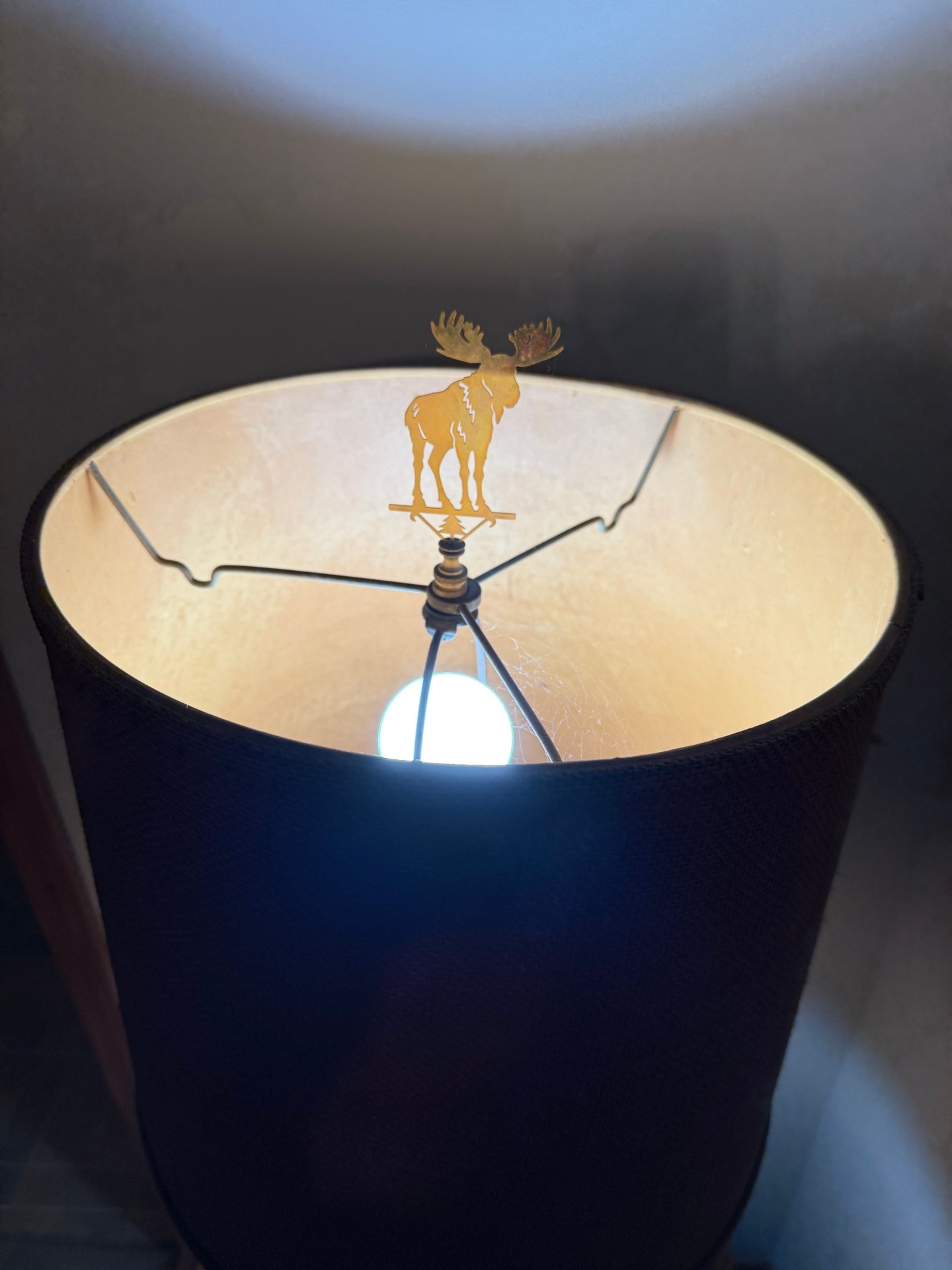 Old Overholt Whiskey Bottle Lamp with Burlap Shade - image 3 of 7