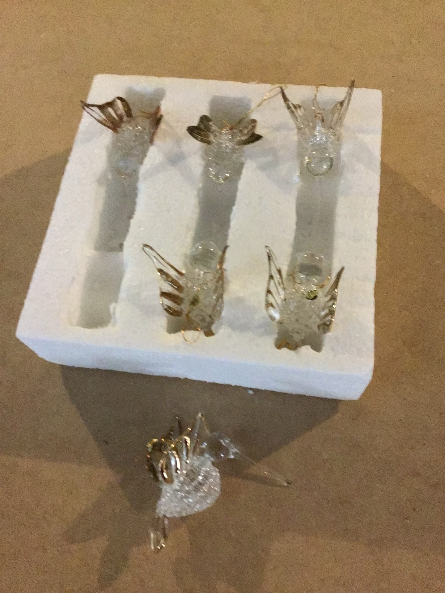 Christmas decor: glass angel ornaments and a plush Santa bear - image 1 of 2