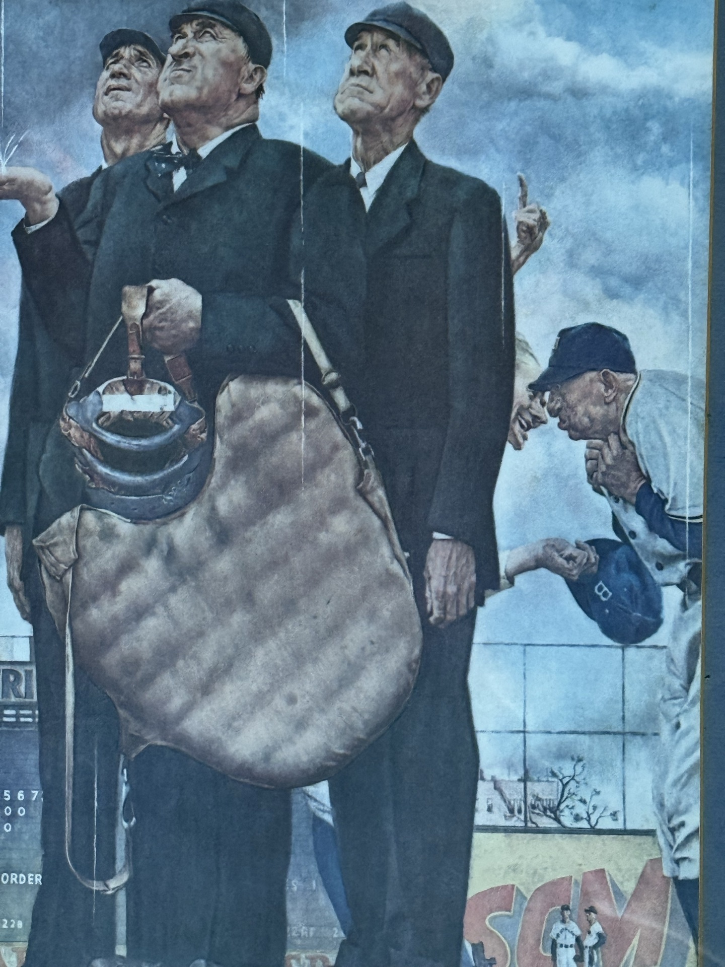 Framed Norman Rockwell print 'Tough Call' - image 2 of 4