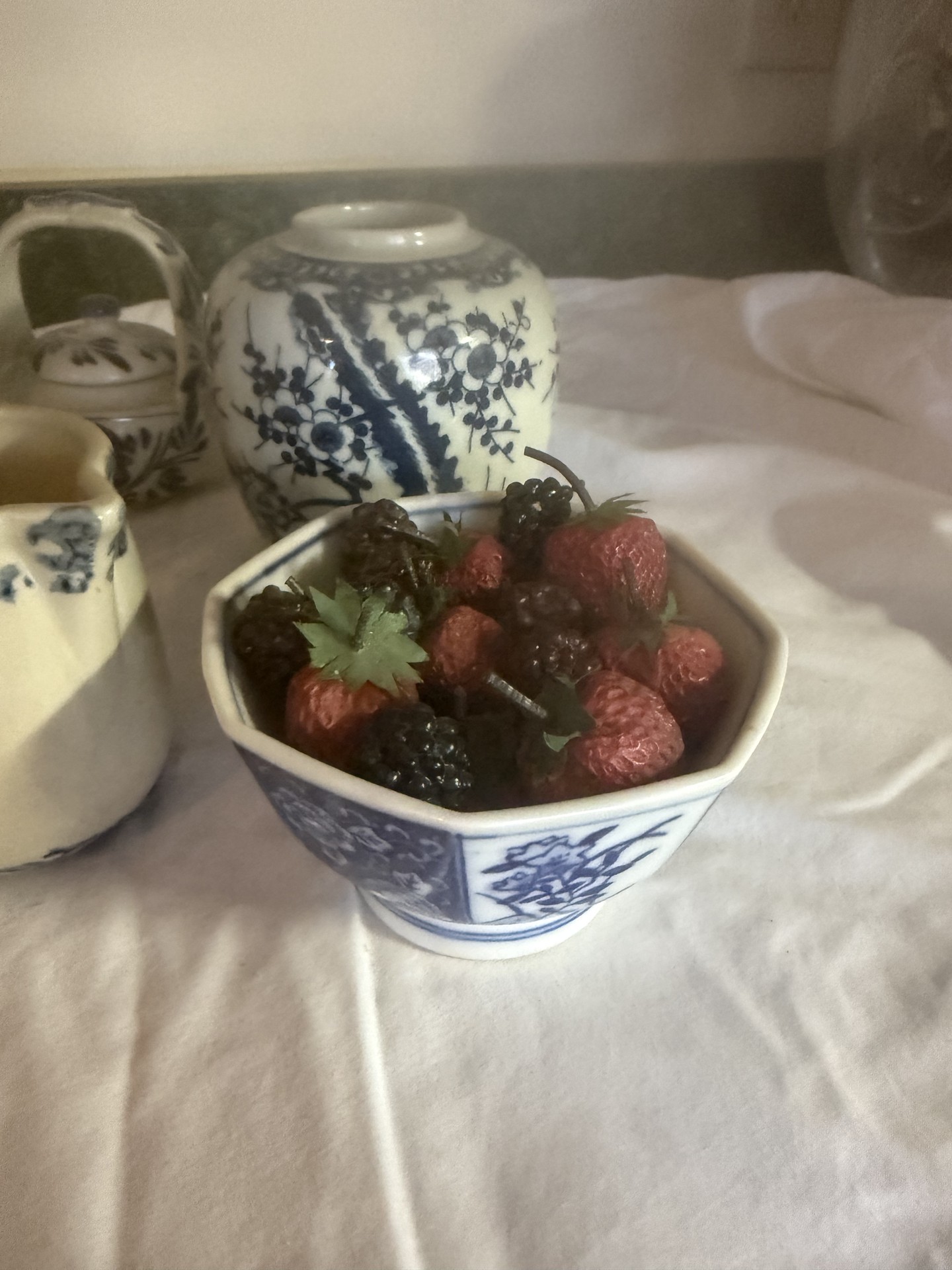 Folk Craft Sponge Nantucket & Otagiri Blue and White Porcelain Tea Set with Accessories - image 4 of 10