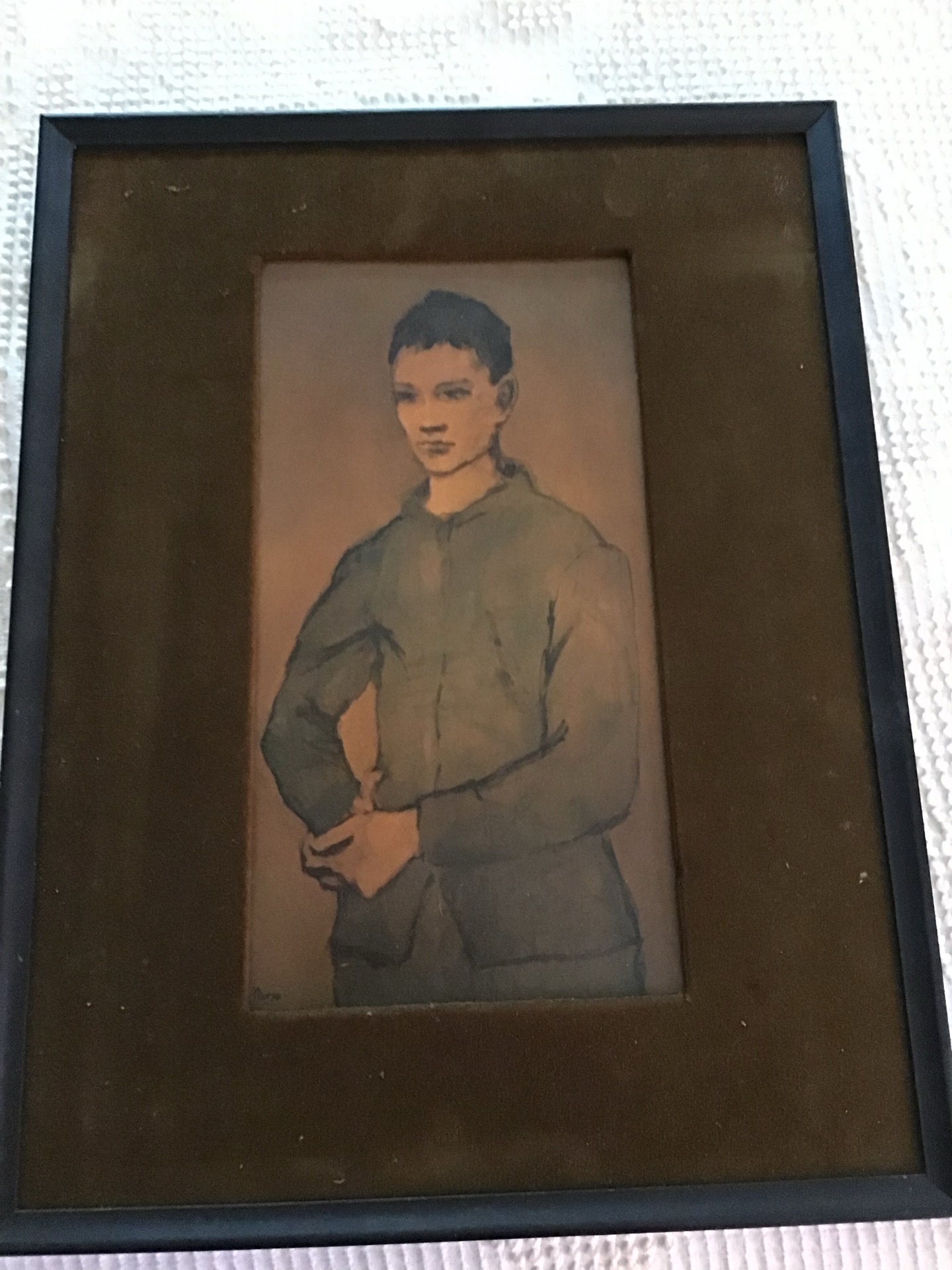 Framed print of a man labeled The Blue Boy Print - image 1 of 2