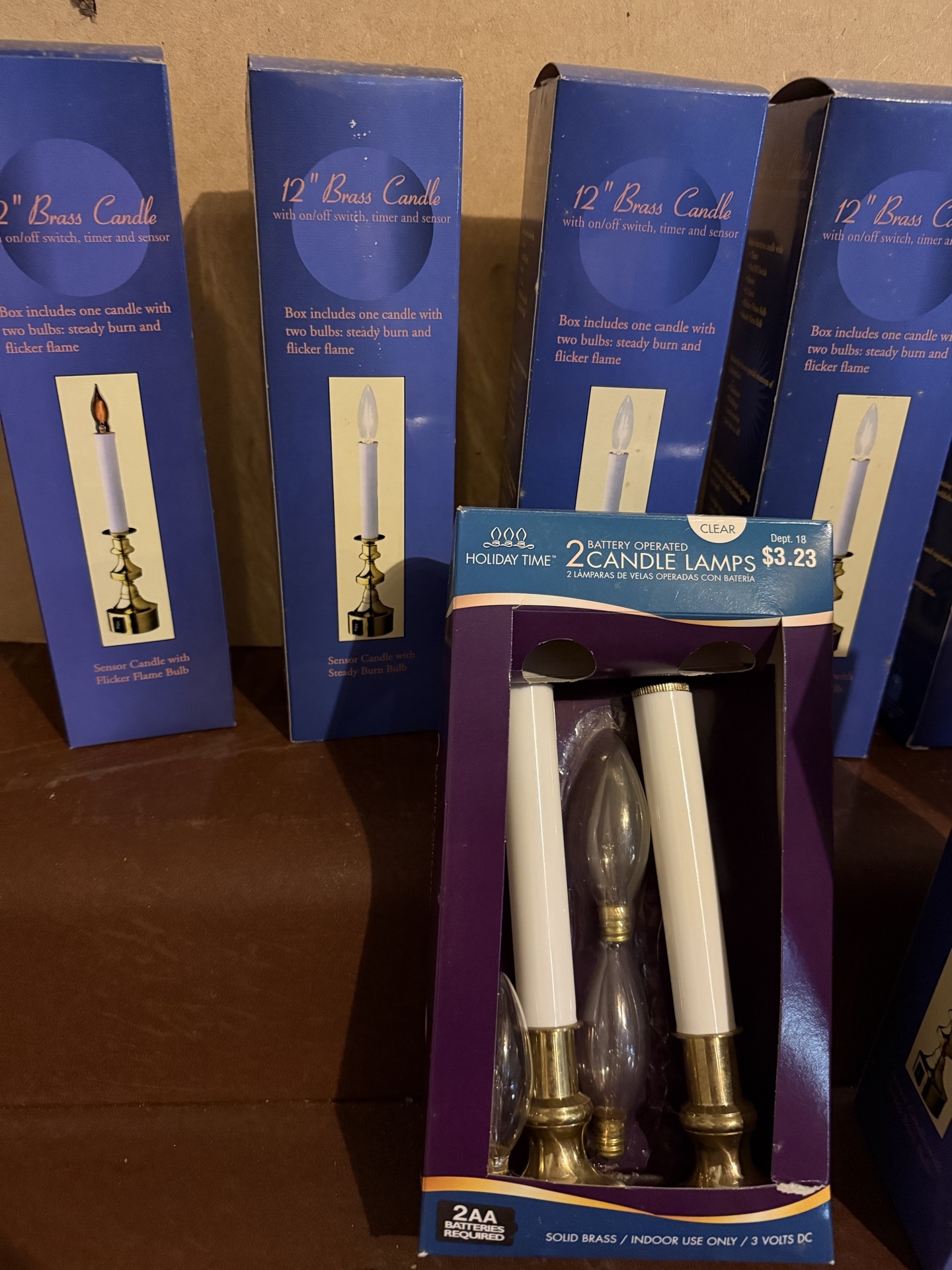 12-Inch Brass Battery-Operated Candle Lamps - image 2 of 3