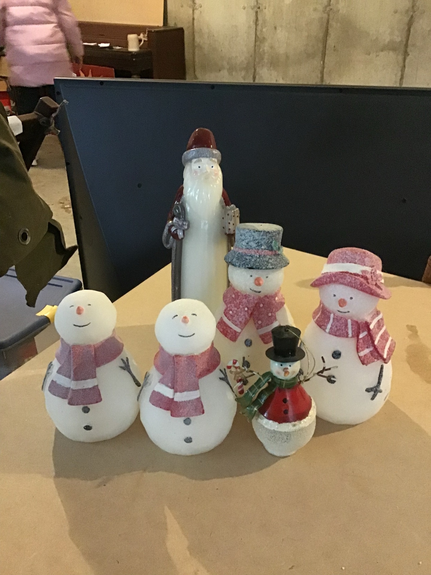 Battery-Operated Snowman Family and Santa Figurines - image 1 of 2