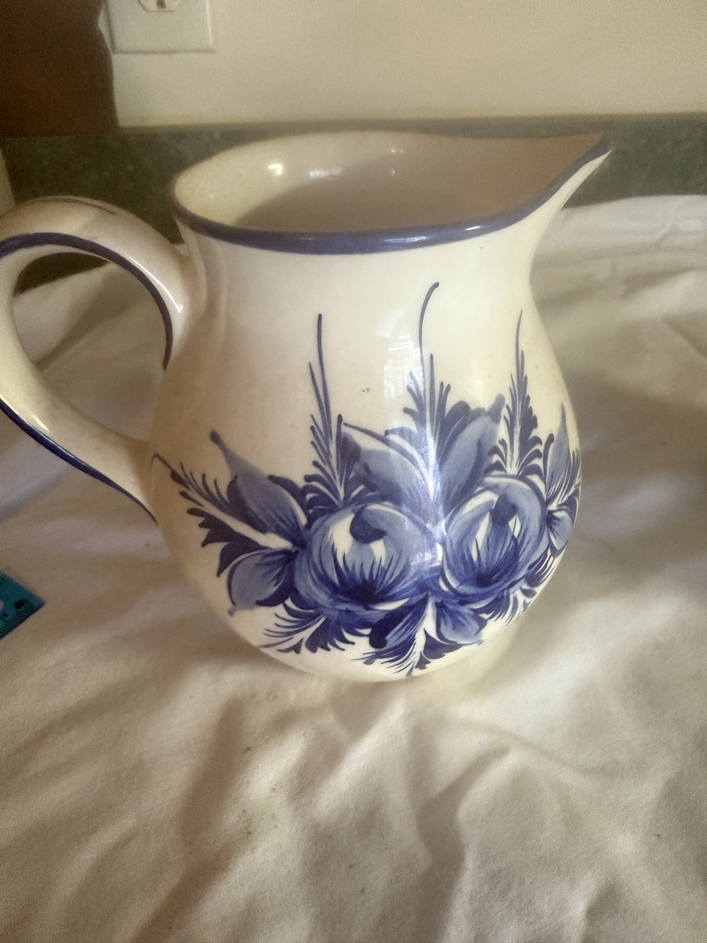 Two ceramic pitchers with floral and rooster designs - image 3 of 8