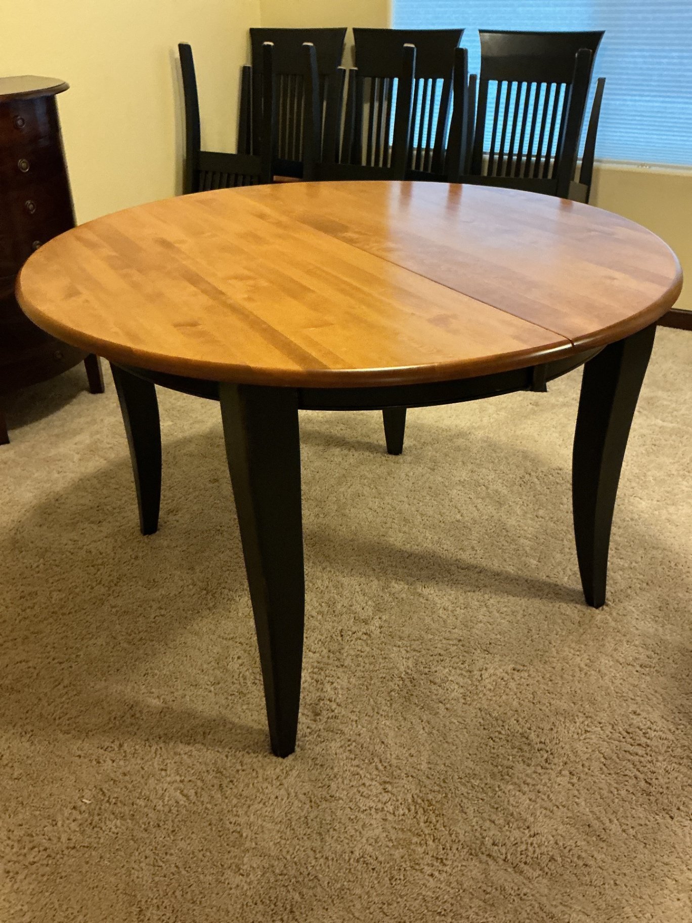 Oval dining table with six slat-back chairs - image 2 of 11