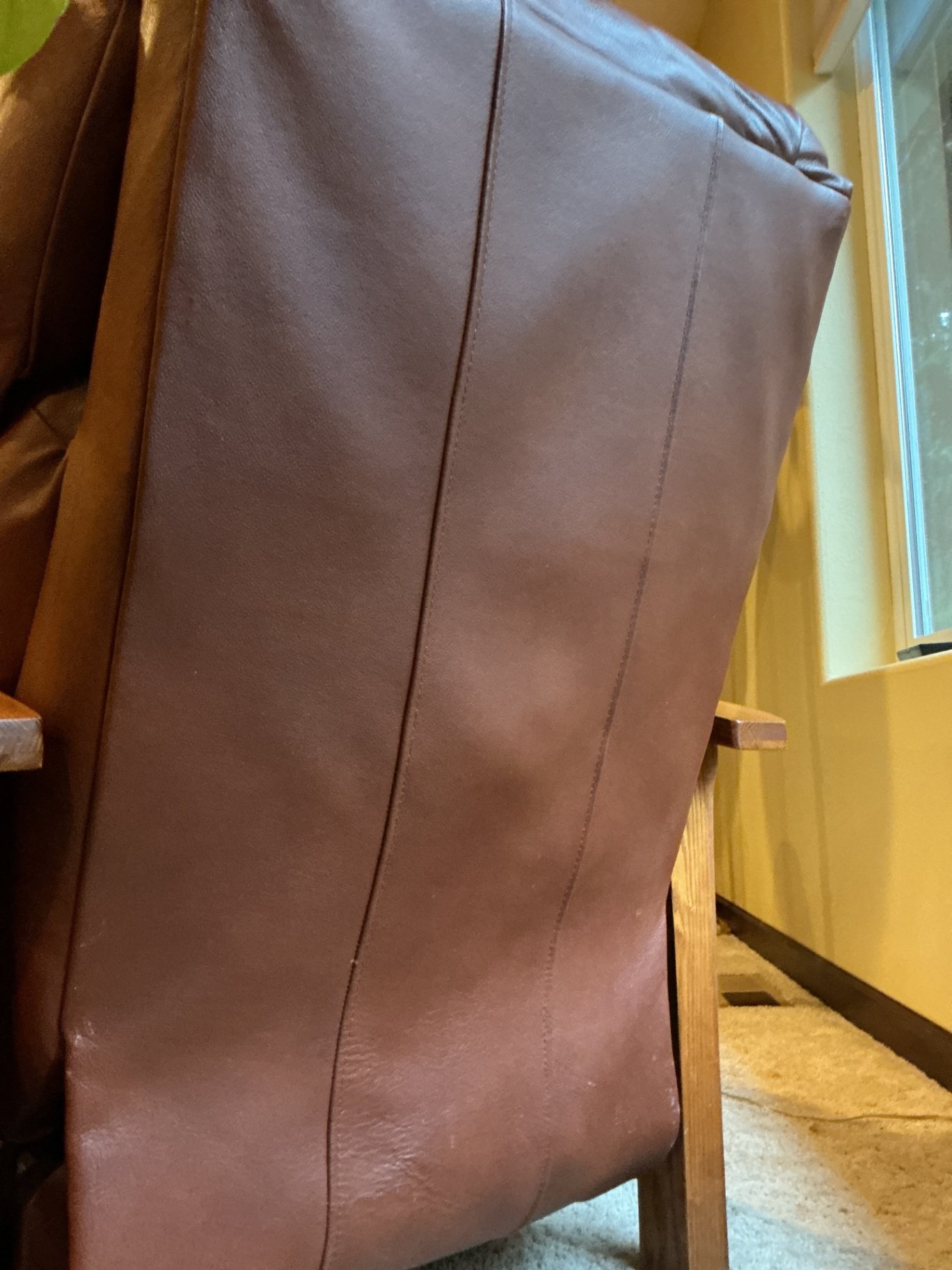 Craftsman Style Brown leather recliner chair  - image 8 of 8