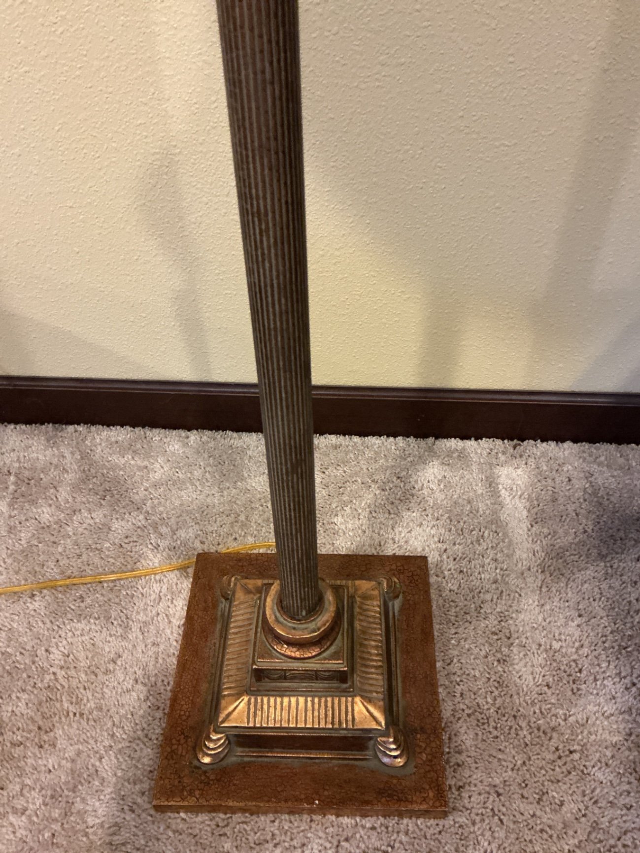 Floor lamp with decorative metal base and fabric shade - image 5 of 6