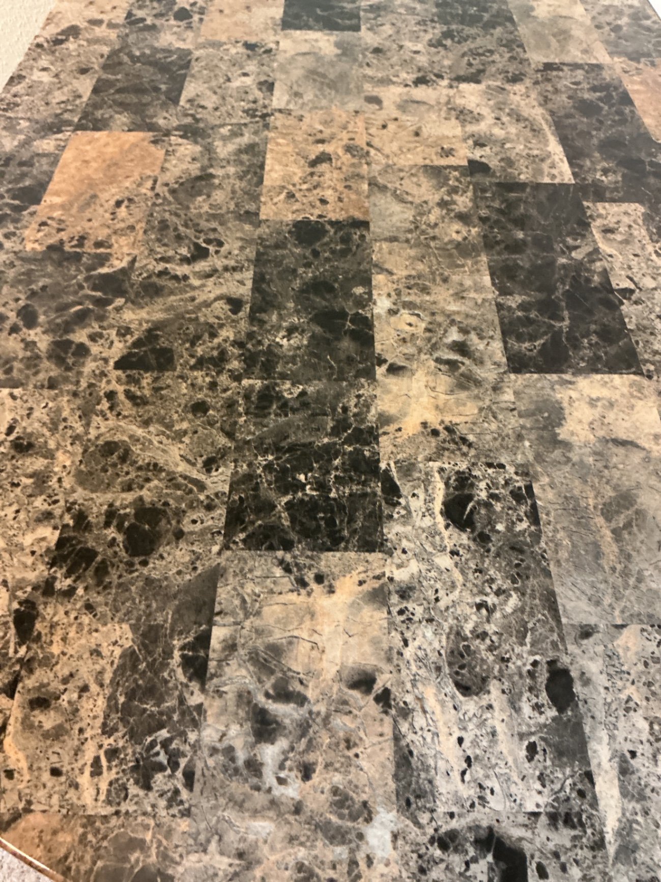 Wooden X-back chair with a marble like table - image 3 of 6