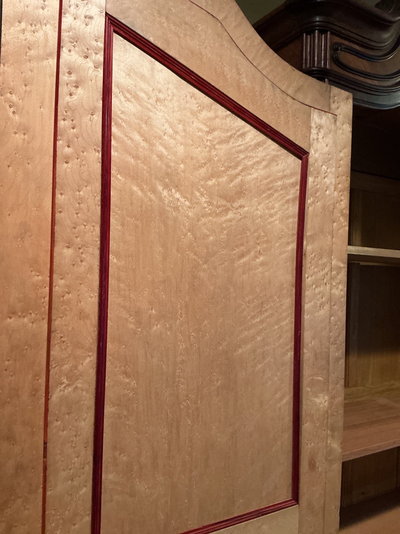 Vintage, Louis XV Style, carved wooden armoire with mirrored doors - image 7 of 9