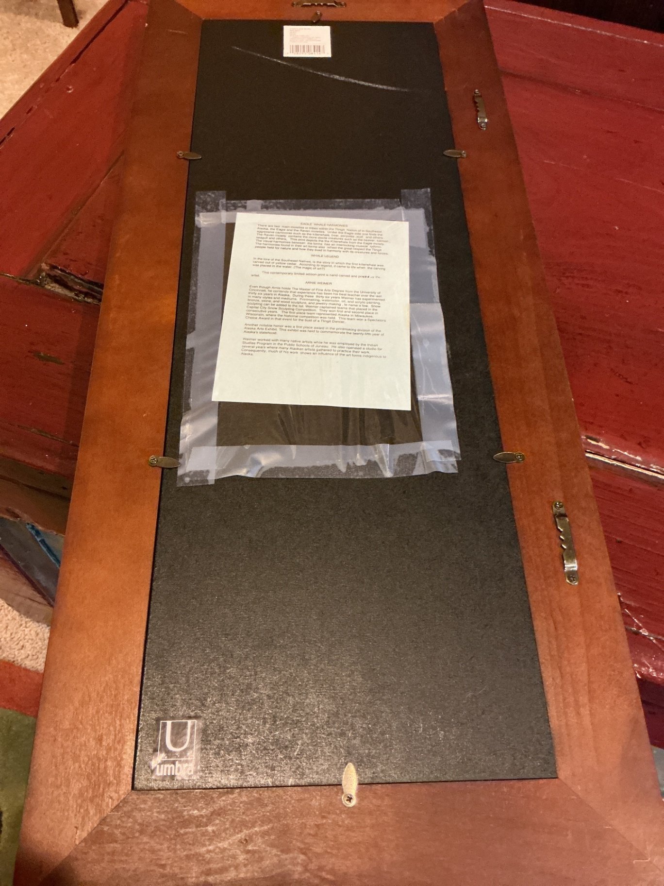 Eagle Whale Harmonies copper relief, edition 37/45, by Arnie Weimer - image 5 of 6