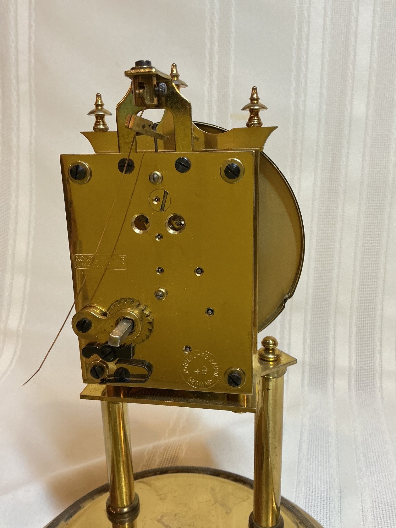 Brass anniversary clock under glass dome  - image 4 of 5