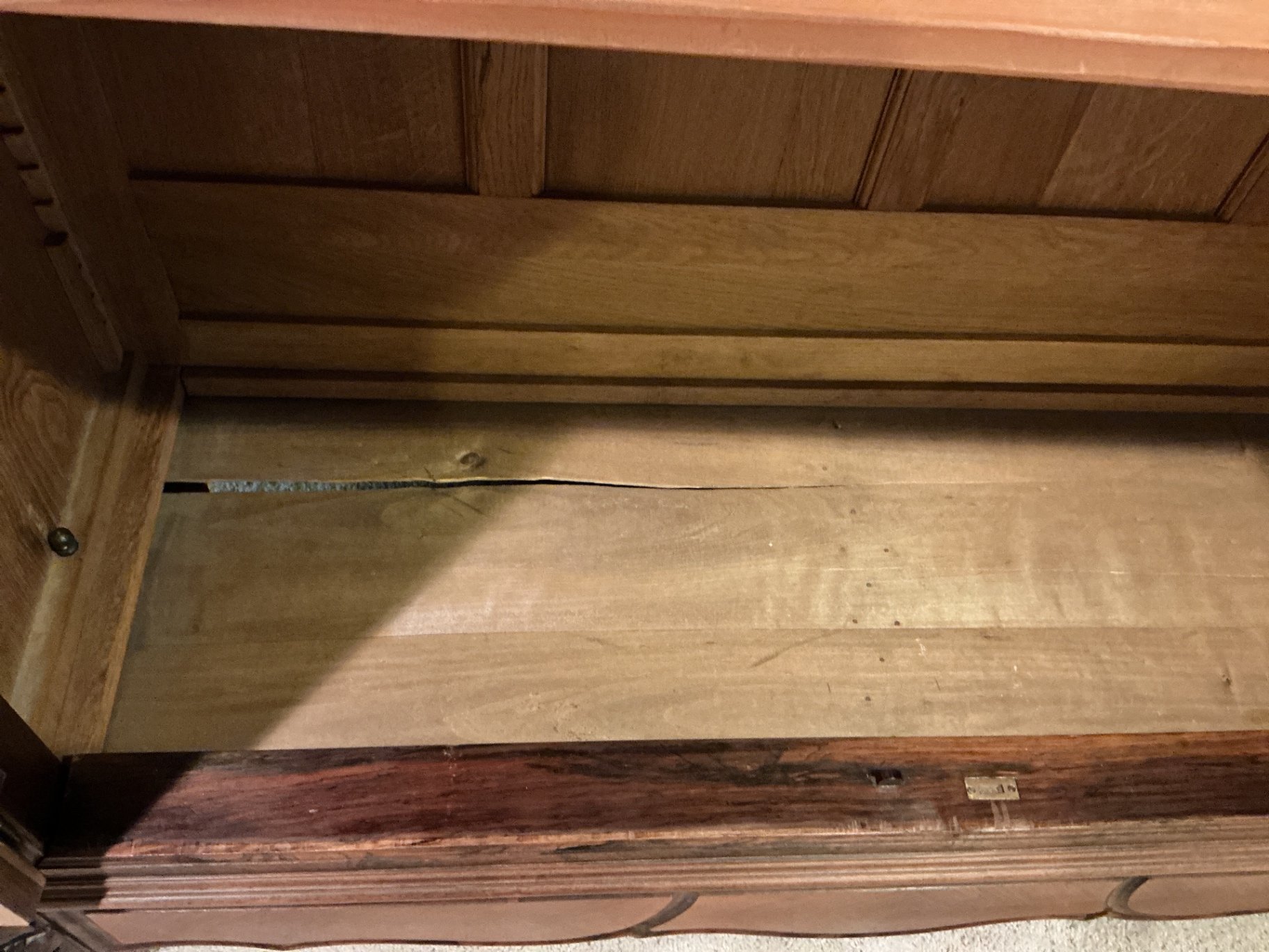 Vintage, Louis XV Style, carved wooden armoire with mirrored doors - image 6 of 9