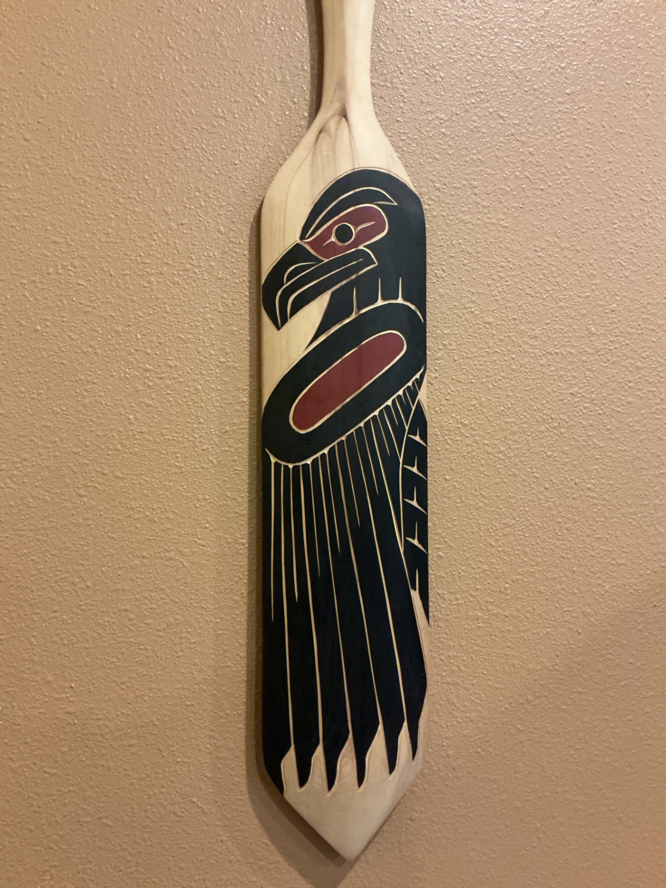 Northwest Coast Indigenous Raven Paddle Wall Sculpture - image 2 of 5