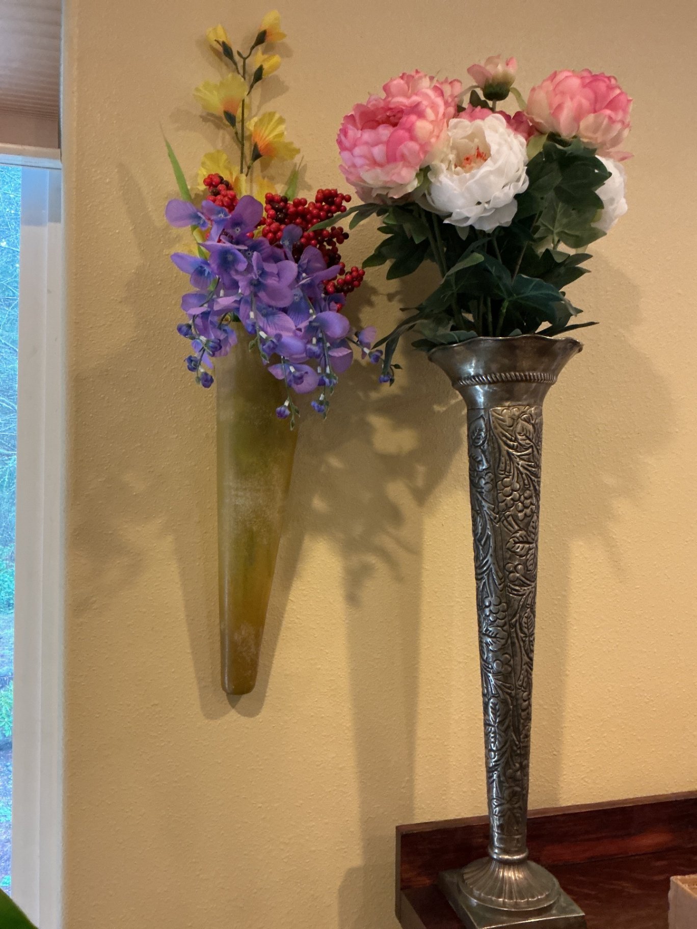 Decorative vases with floral arrangements - image 1 of 6