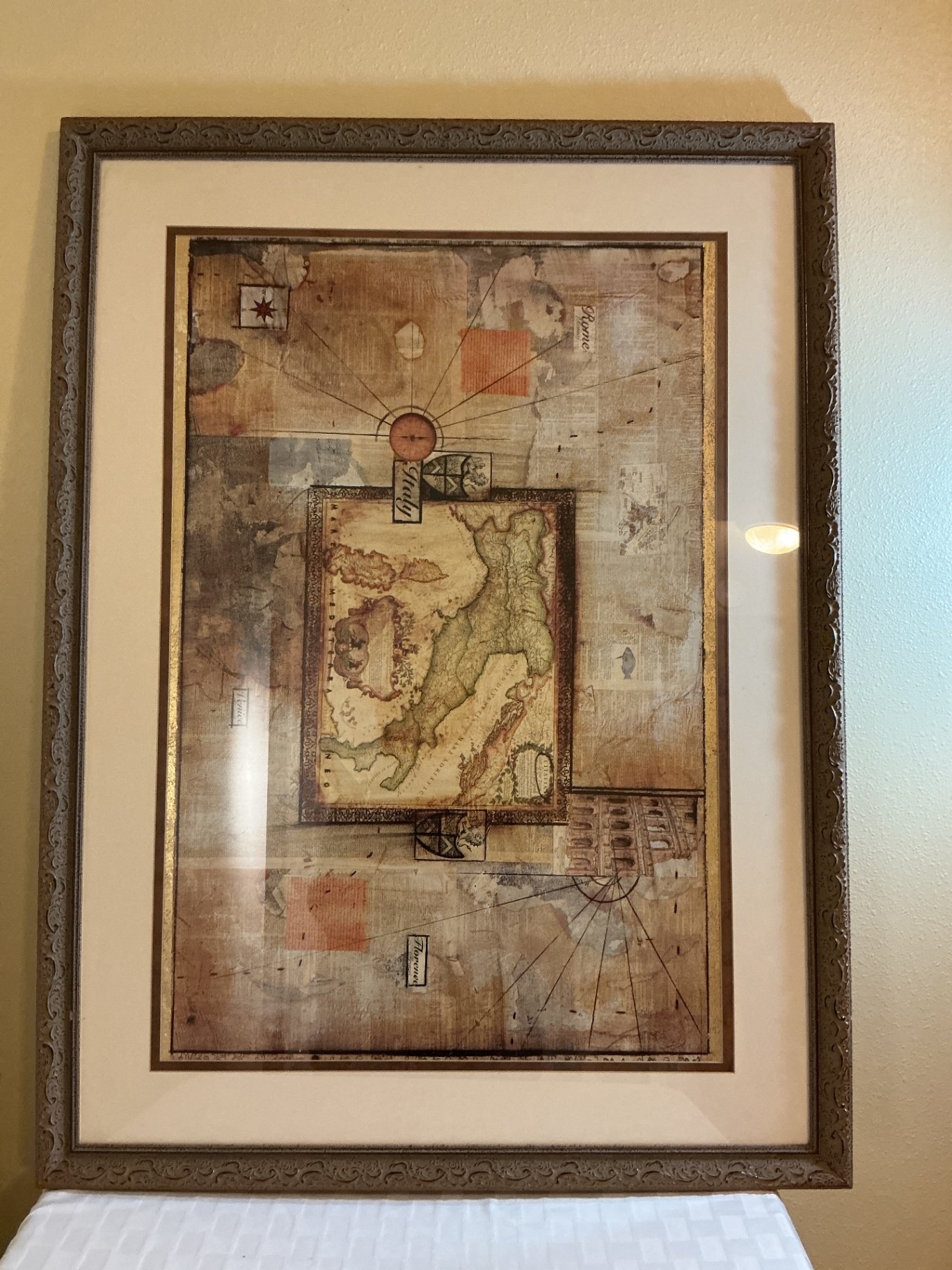 Large framed map of Italy - image 4 of 4