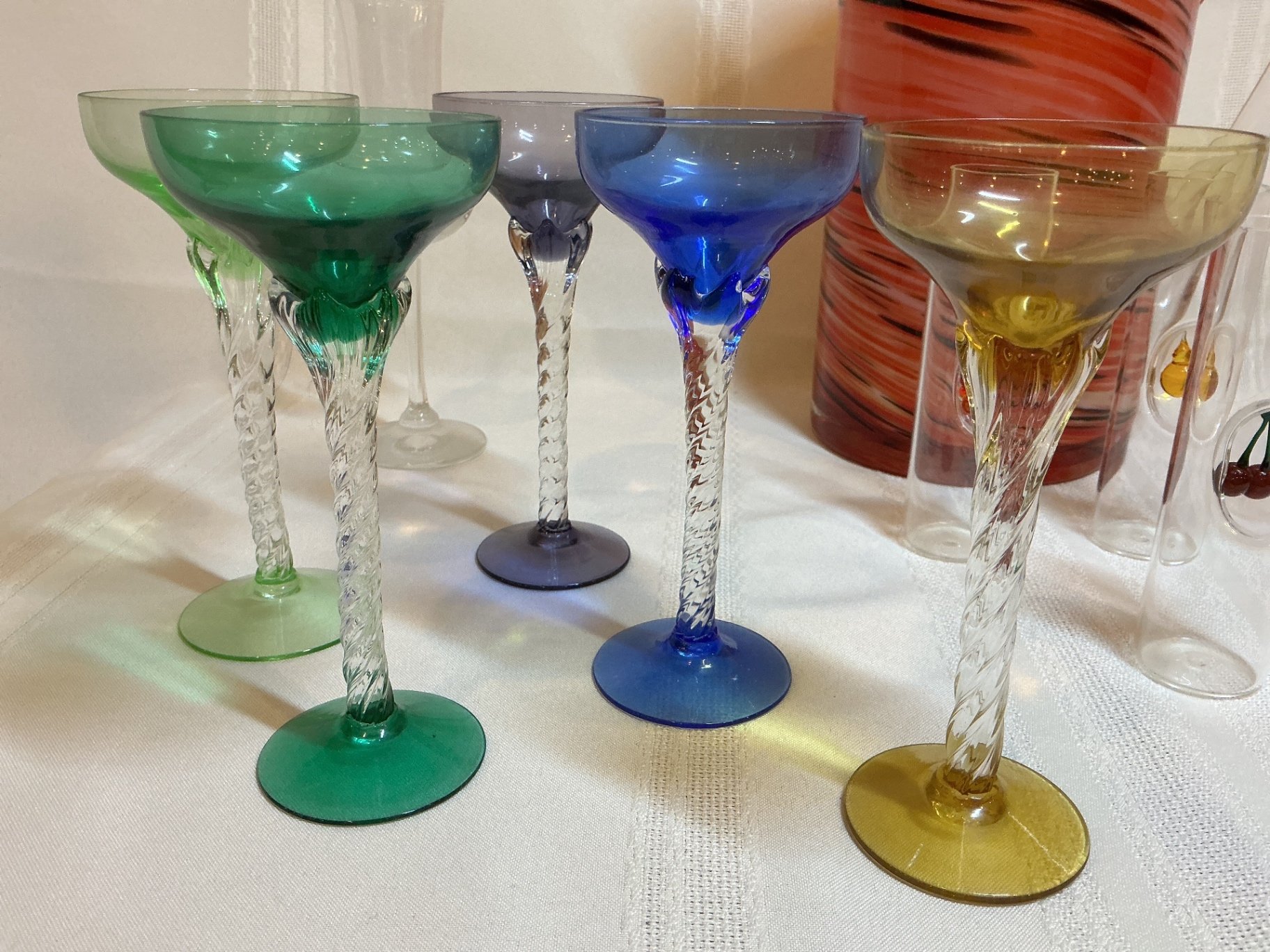 Colorful Glassware Set with Pitcher and Stemware - image 3 of 8