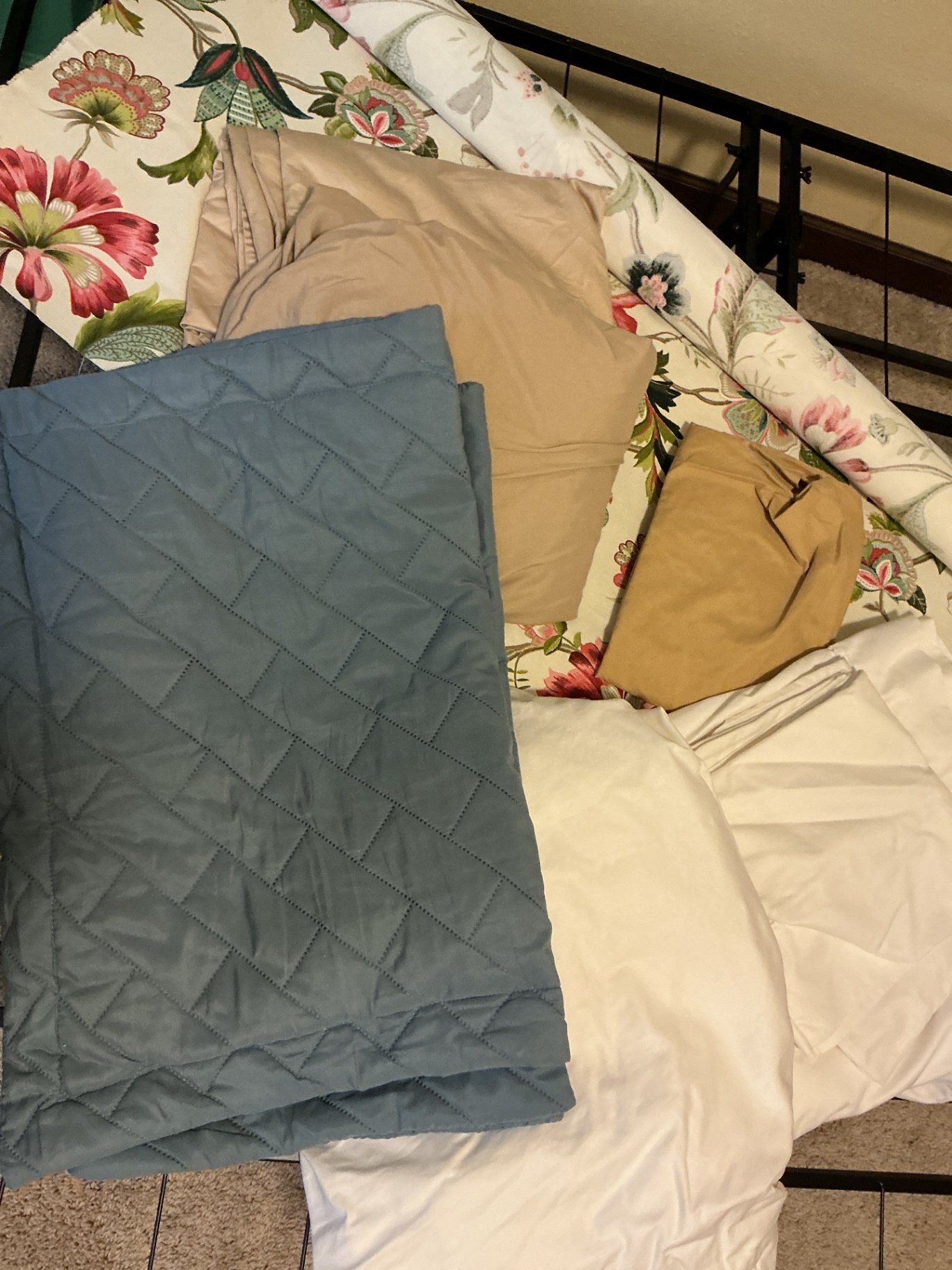 Queen headboard and folding black bedframe  - image 6 of 6