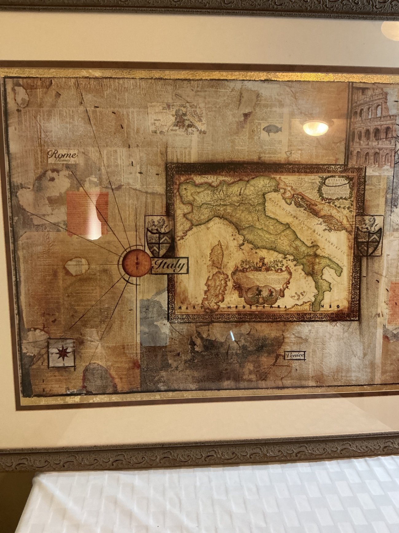 Large framed map of Italy - image 3 of 4